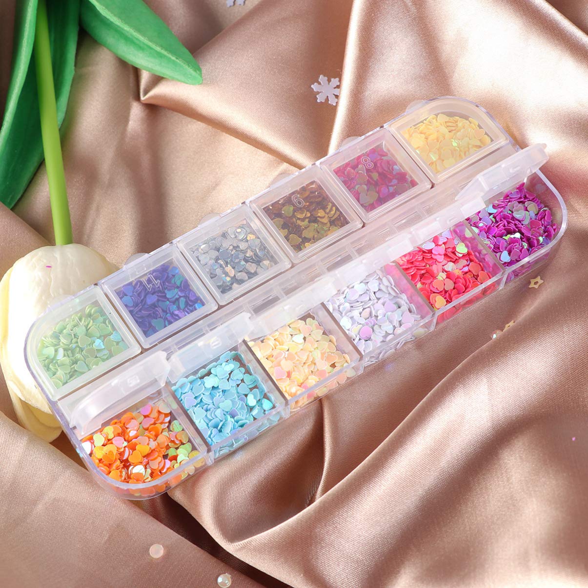 Exceart 1 Box Shimmer Nail Stickers - Sparkle Nail Art Decorations with Pearls & Sequins for Women | DIY Nail Polish Accessories & Phone Case Stickers | Perfect for Parties, Weddings & Special Occasions