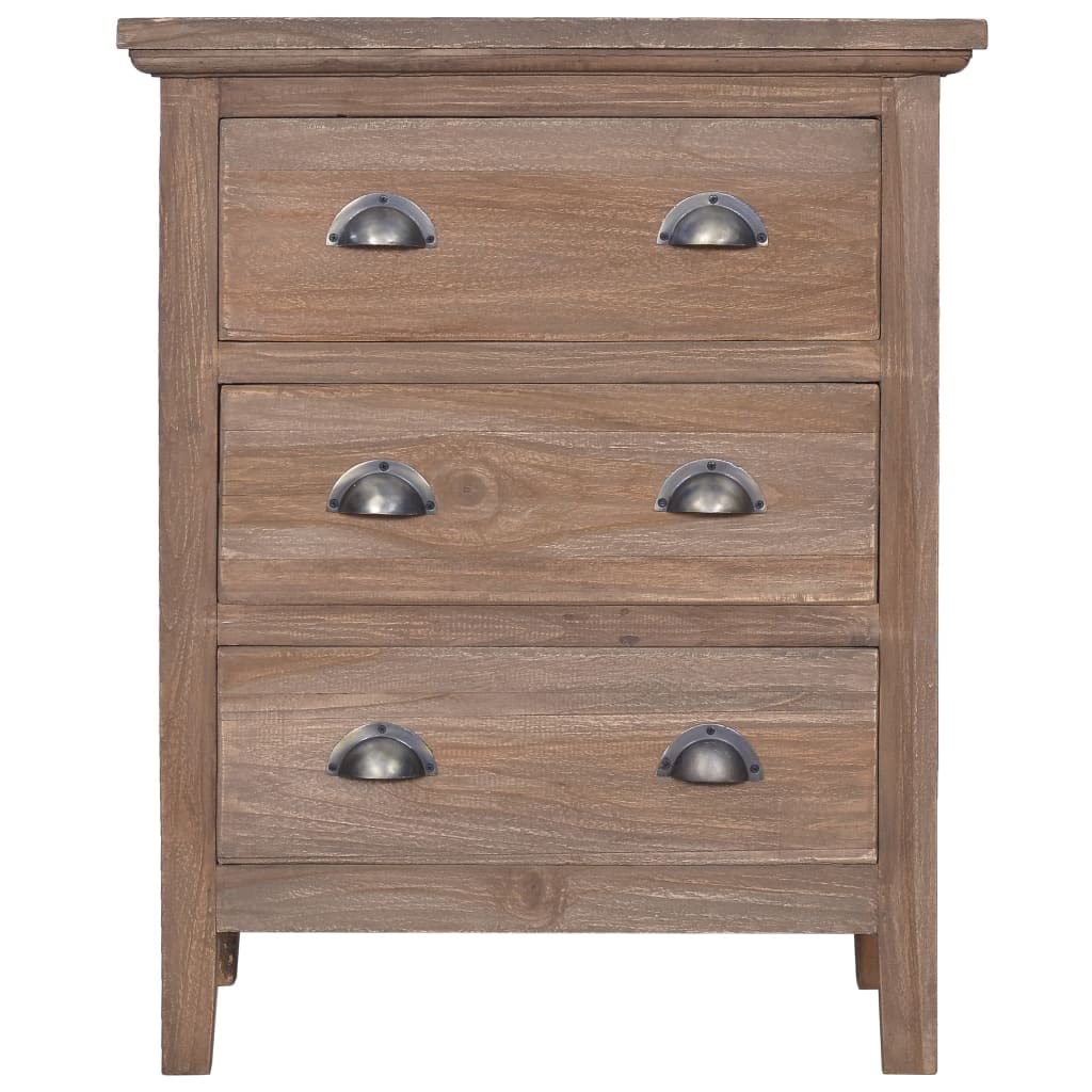 SKM 23.6 Inch Solid Teak Wood Sideboard with 3 Drawers - 11.8x29.5 Inches, Modern Storage Cabinet for Living Room, Dining Room, or Bedroom Organization
