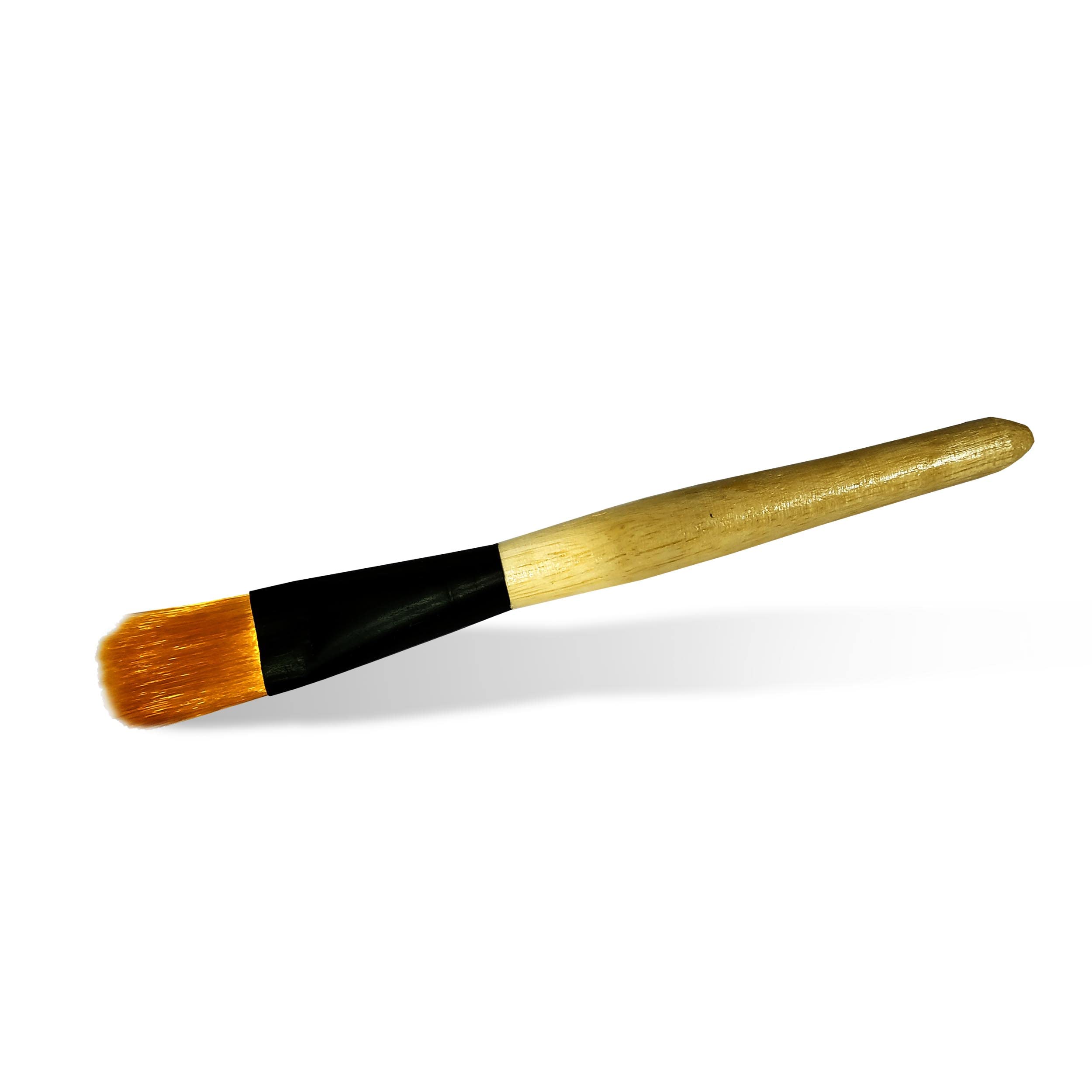 Adhvik Large Wooden Handle Soft Brush for Facial Mask & Cosmetic Application - Perfect for Skincare, Makeup, and Spa Treatments