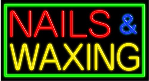 Stylish Nails & Waxing Glass Neon Sign #11098 – Handmade in USA | Perfect for Salon Decor, Manicure Shop Lighting & Beauty Studio Aesthetics
