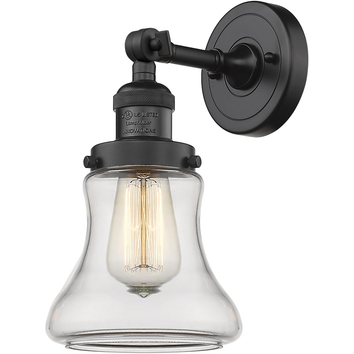 Innovations 201F-BK-G192-LED Matte Black LED Semi-Flush Mount Ceiling Light - Perfect for Bedroom, Kitchen, Hallway & Modern Home Decor