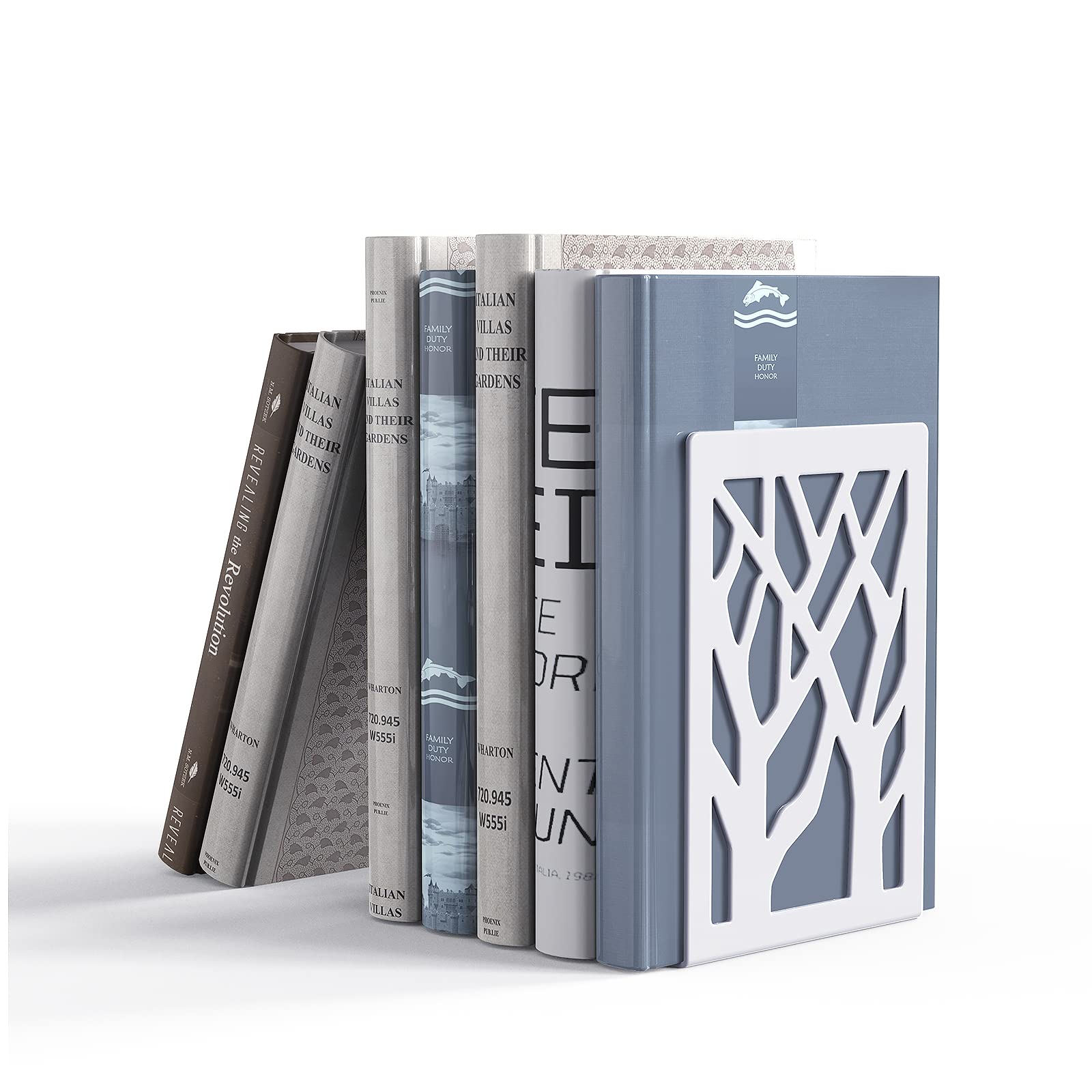 Decorative Heavy Duty Metal Bookends for Bookshelf, Desk, and Office - Perfect for Organizing Books, Documents, and Home Decor
