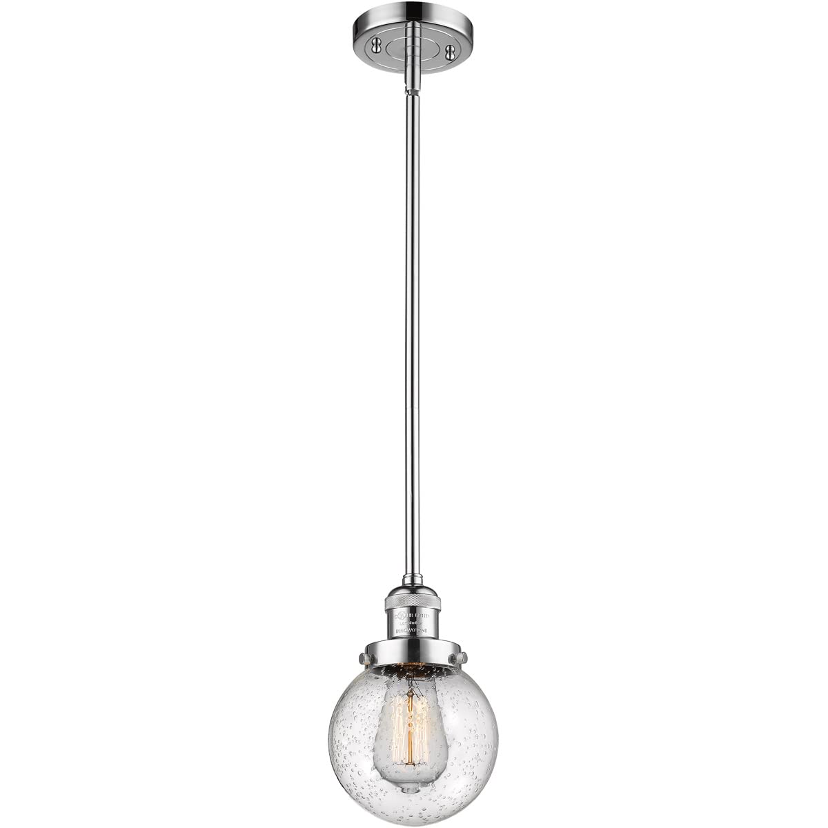 Innovations 201S-PC-G204-6-LED Mini Pendant Light - 6W Modern LED Ceiling Fixture for Kitchen Island, Dining Room & Bedroom Lighting