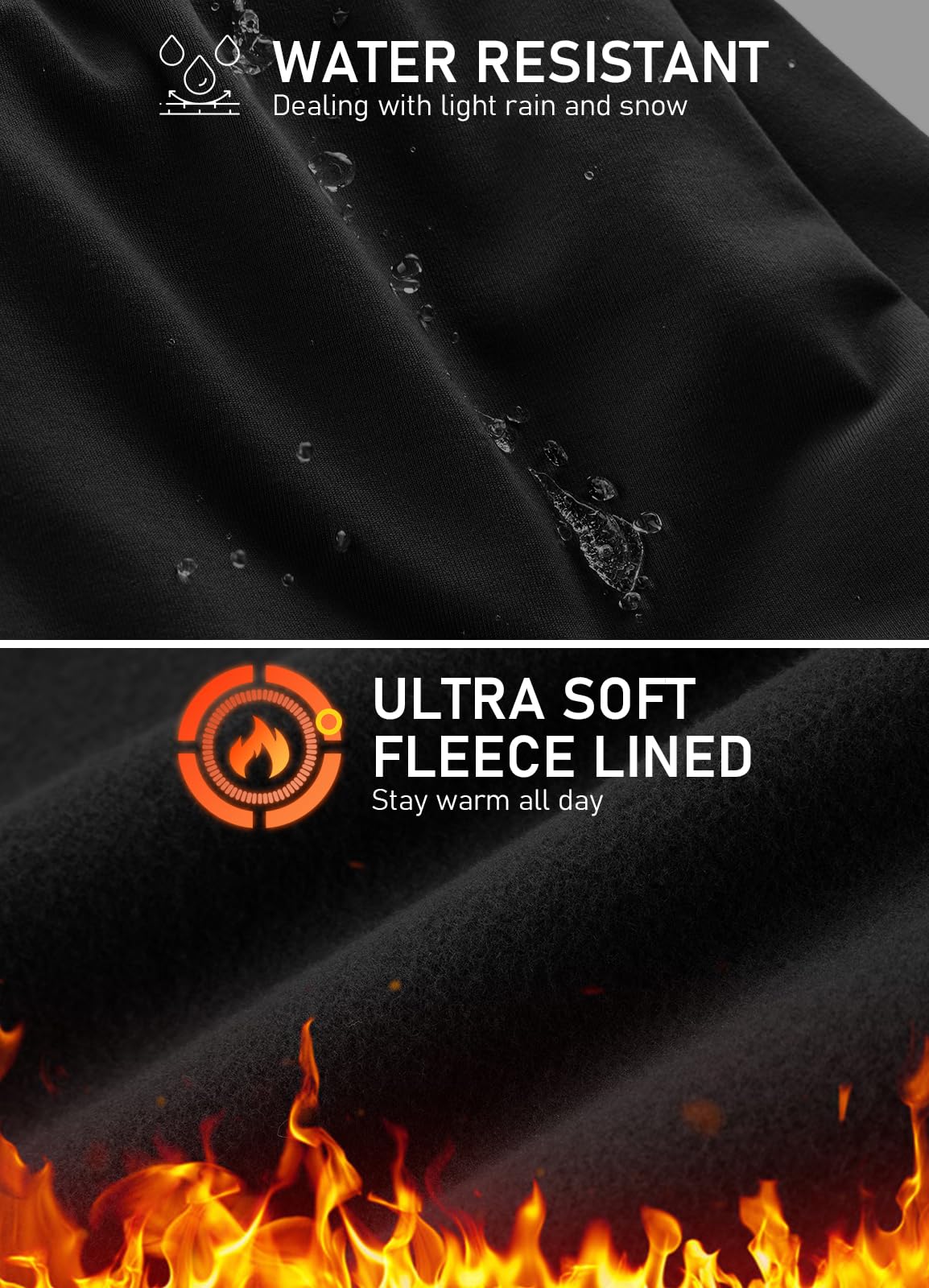 Women's Fleece Lined Cargo Joggers - Water Resistant Winter Hiking Pants, Warm Sweatpants for Snow Running & Outdoor Activities | Perfect for Hiking, Camping, and Cold Weather Workouts