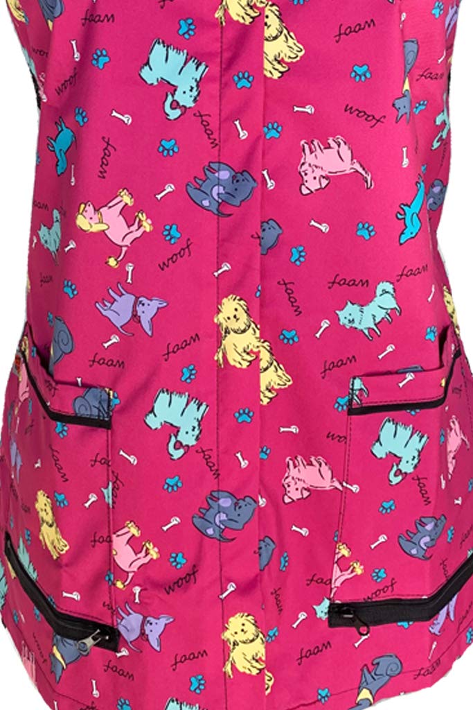 Waterproof Pet Grooming Vest for Small Dogs - Pink Ladybird Line Design - Durable Dog Grooming Apron for Professional Pet Stylists & Home Use - Perfect for Bathing, Trimming & Salon Grooming Sessions