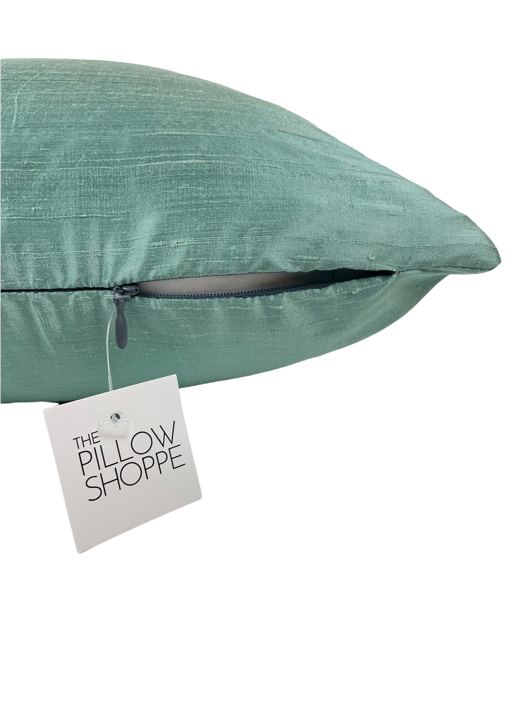 17x17 Dupioni Silk Spearmint Green Decorative Throw Pillow - Perfect for Sofa, Bed & Home Decor