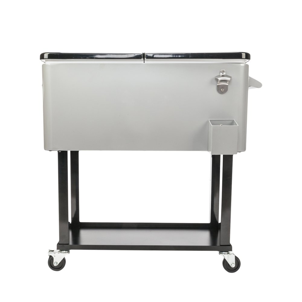 Henf 80 Quart Rolling Cooler with Wheels - Portable Ice Chest for Outdoor Parties, Camping & Tailgating - Features Shelf, Bottle Opener & Cart Design - Perfect for Backyard BBQs, Beach Trips & Sporting Events