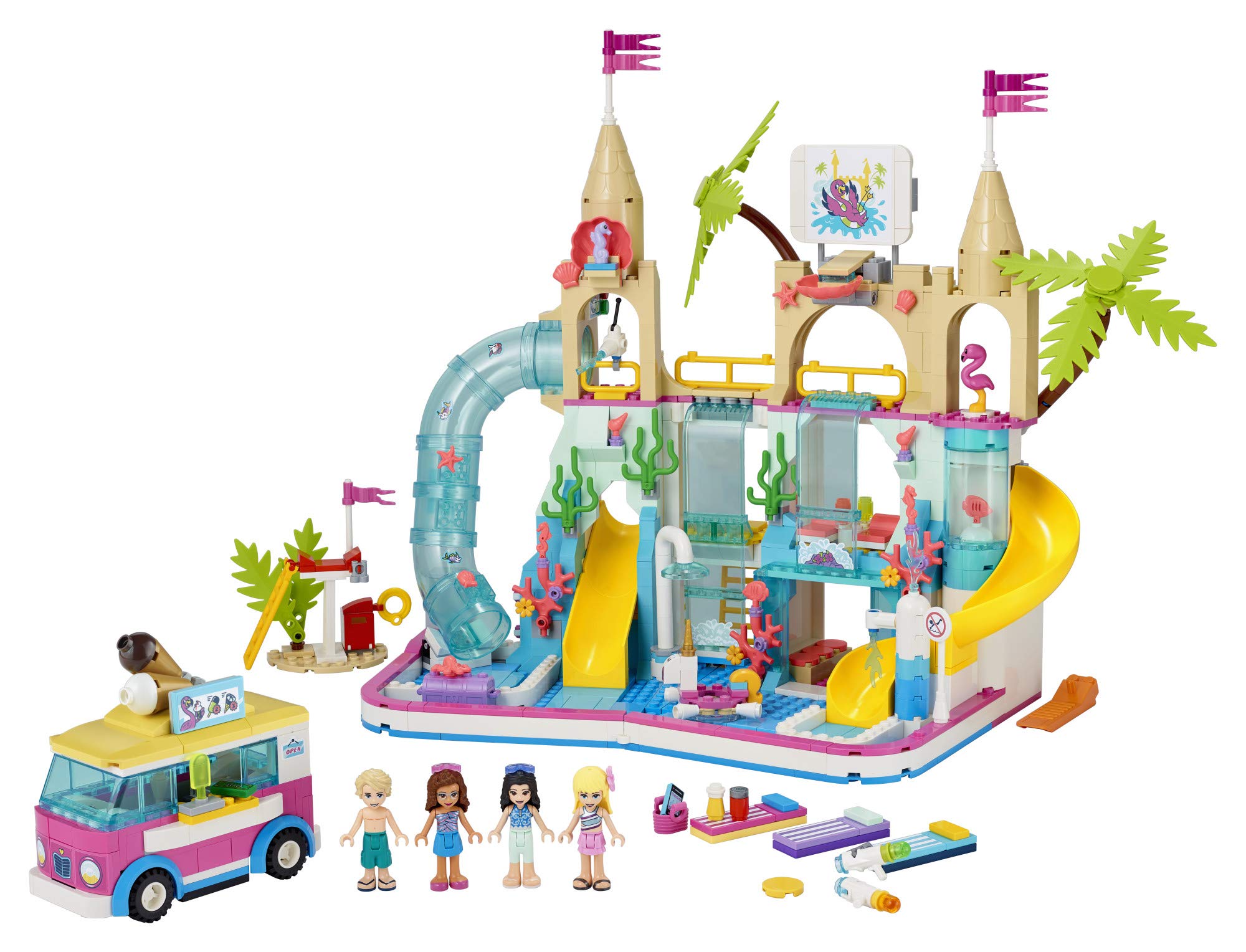 LEGO Friends Summer Fun Water Park 41430 Building Set with 4 Mini-Doll Figures (Stephanie, Emma, Olivia & Mason) - 1001 Pieces Creative Construction Toy for Kids | Perfect for Birthday Gifts, Pool Party Play & STEM Learning Activities