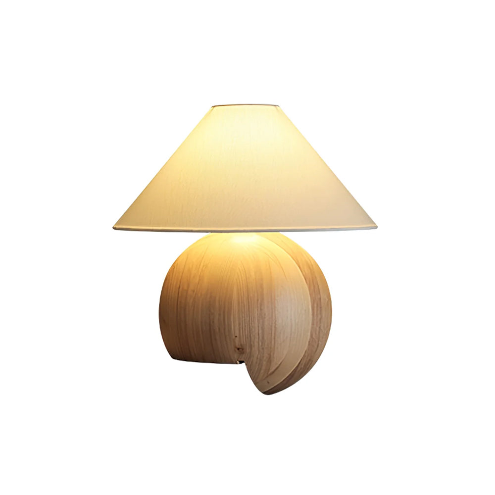 Modern Wooden Corner Log Table Lamp - Rustic Home Decor for Living Room, Bedroom & Office - Warm Ambient Lighting for Cozy Spaces
