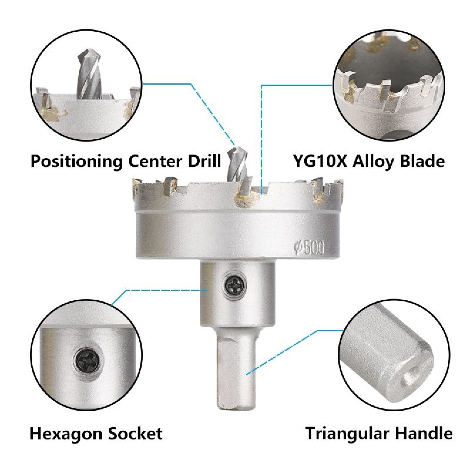 Premium TCT Hole Saw - Tungsten Carbide Drill Bit for Stainless Steel, Iron & Metal Cutting - 16mm Diameter - Perfect for HVAC, Plumbing & Metal Fabrication Projects