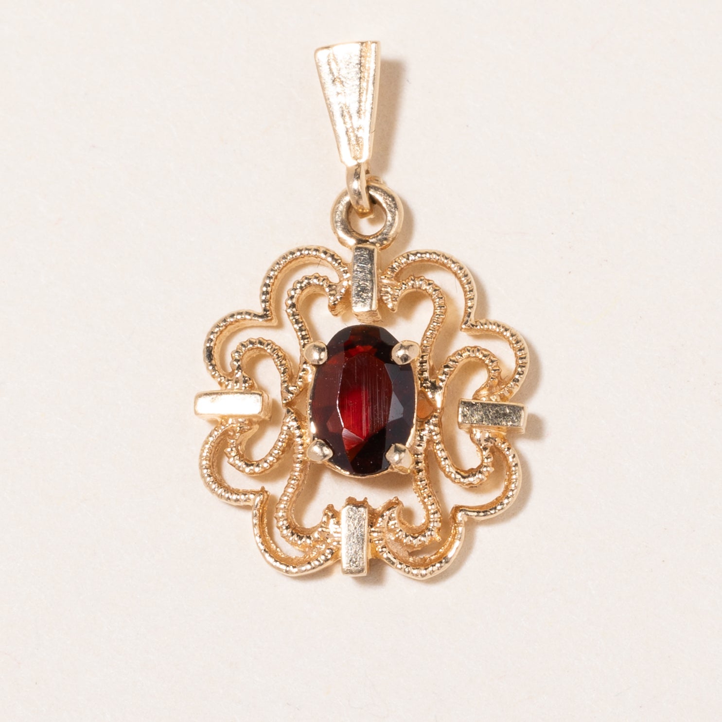 14K Yellow Gold Garnet Pendant Necklace | 0.40ct Natural Garnet Gemstone | Elegant Dainty Jewelry for Women | Perfect Gift for Birthday, Anniversary & Valentine's Day