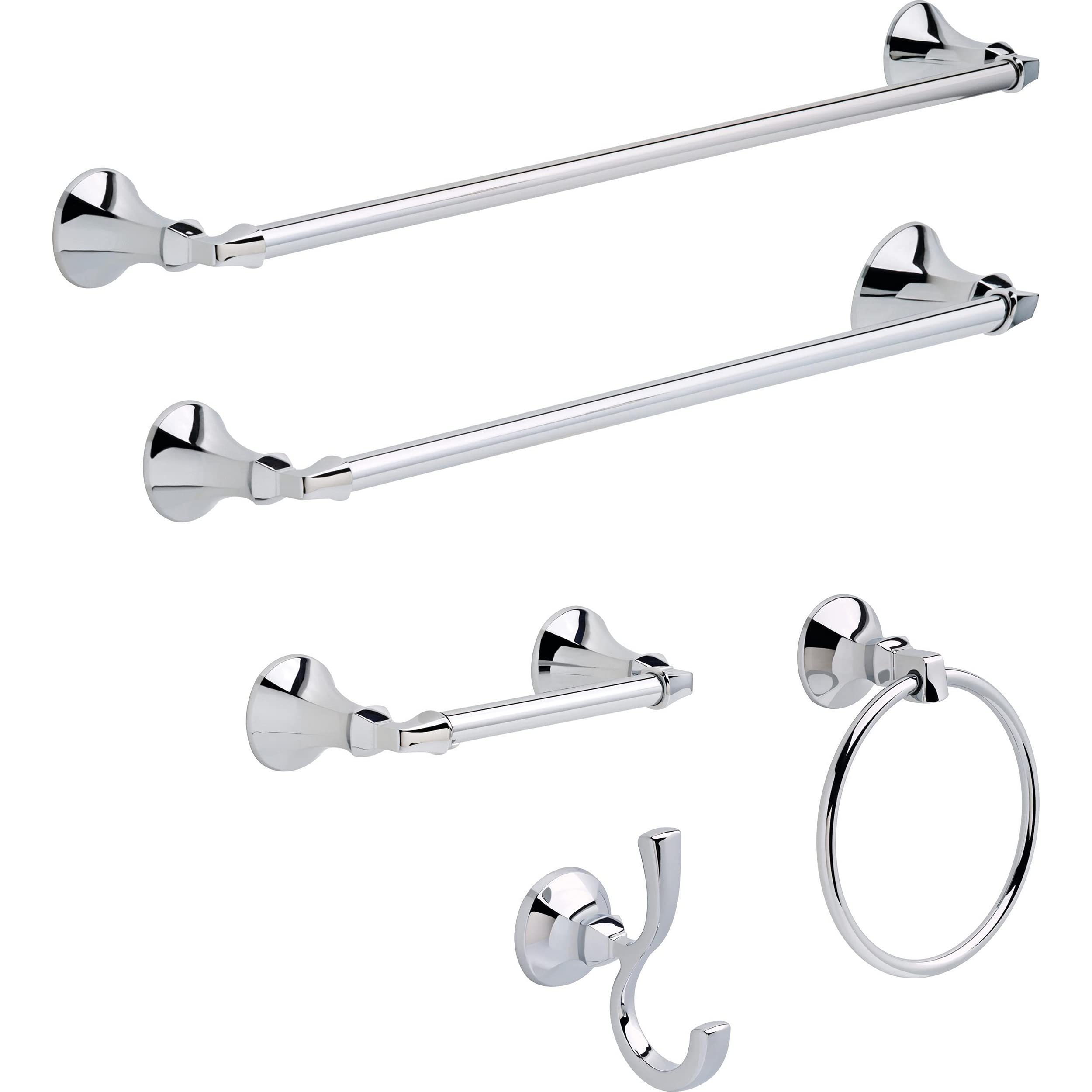 Delta Faucet 76450 Ashlyn Chrome Toilet Paper Holder - 9 x 4 x 2.5 Inches Bathroom Tissue Dispenser - Perfect for Modern Bathrooms, Powder Rooms & Guest Baths