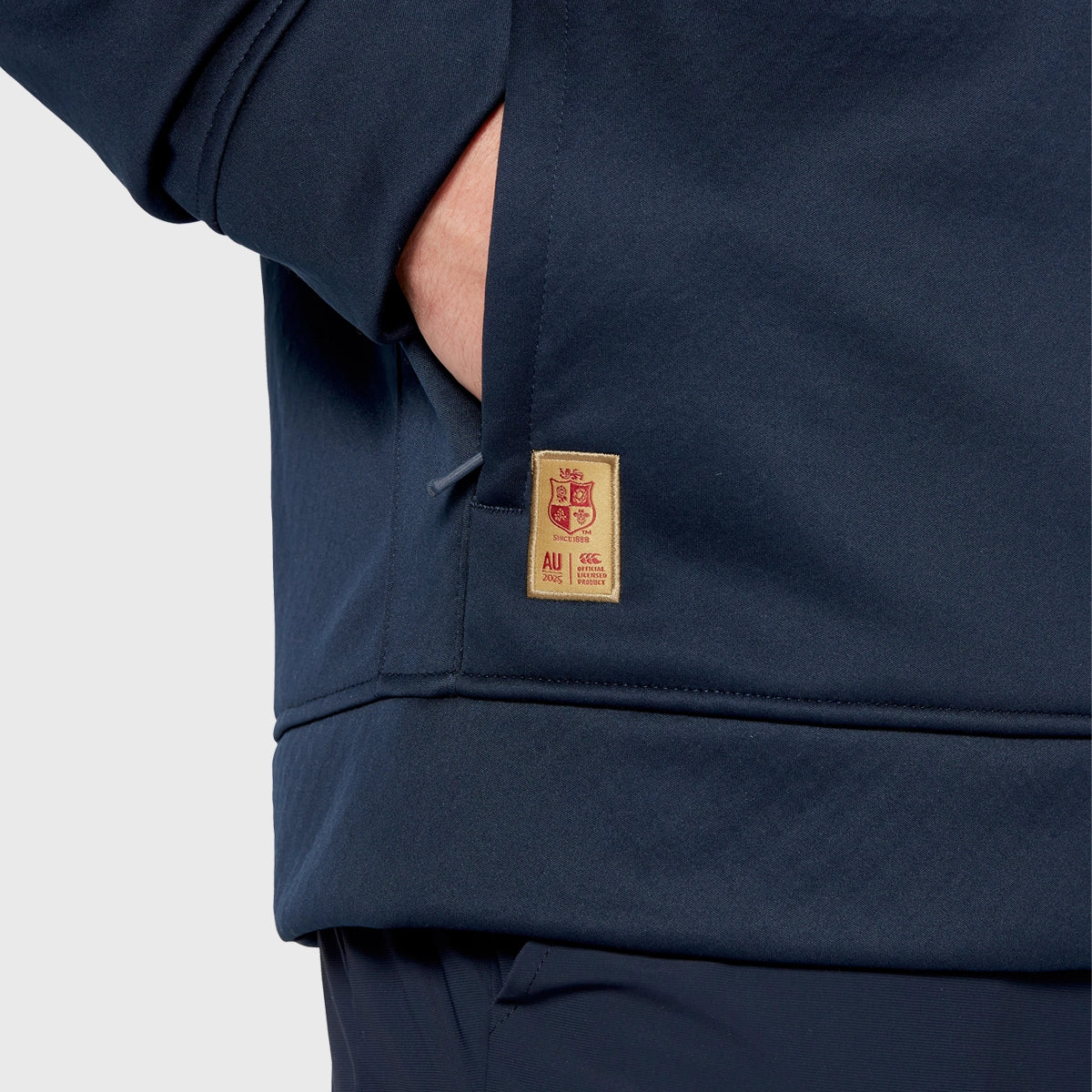 Canterbury British & Irish Lions Men's 1/4 Zip Fleece Pullover - Navy Blue Rugby Training Top for Gym & Outdoor Sports