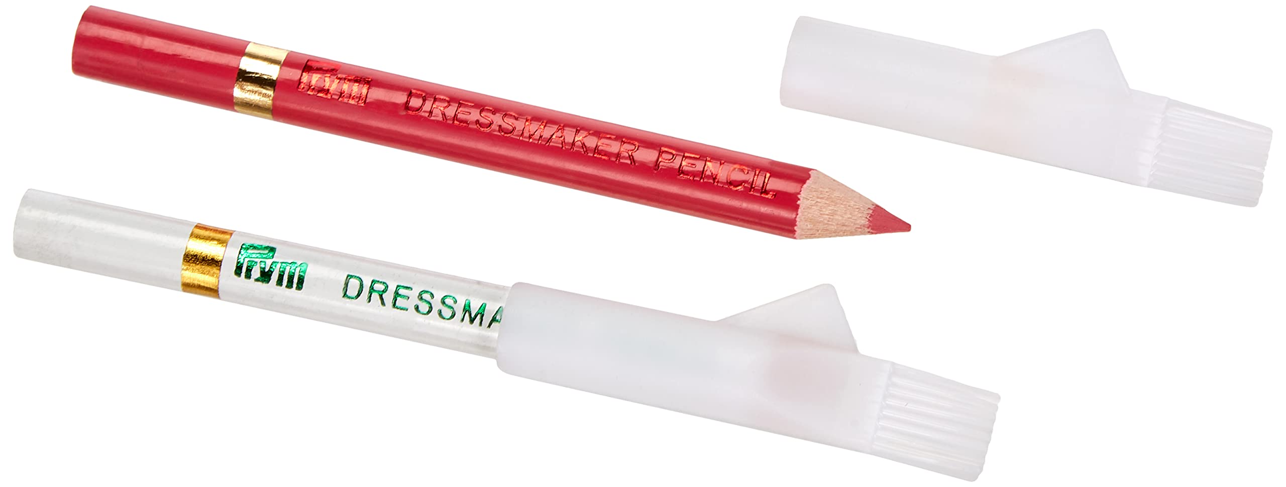 Prym PRYM_611627 2-Piece Chalk Pencils with Brush - White & Pink Sewing Marking Tools for Fabric Tailoring & Quilting | Perfect for Dressmaking, Pattern Transfer & DIY Crafts