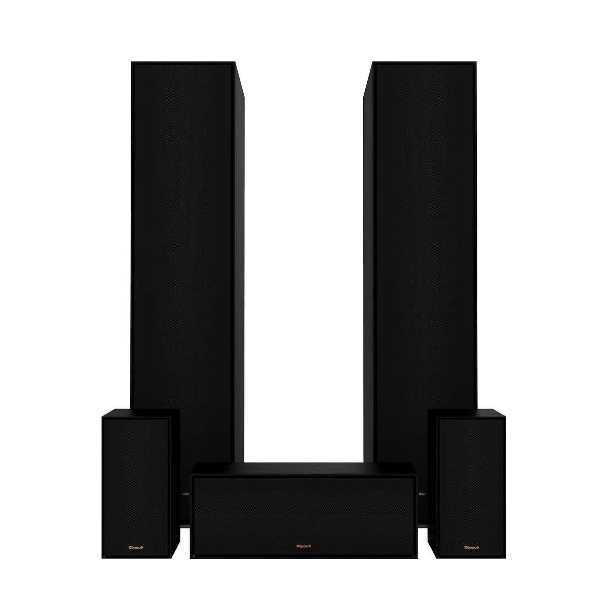 Klipsch Reference Dolby Atmos 5.0.2 Surround Sound System with R-806FA Floorstanding Speakers, R-40M Bookshelf Speakers & R-50C Center Channel - Perfect for Home Theater, Movie Nights & Gaming Setup