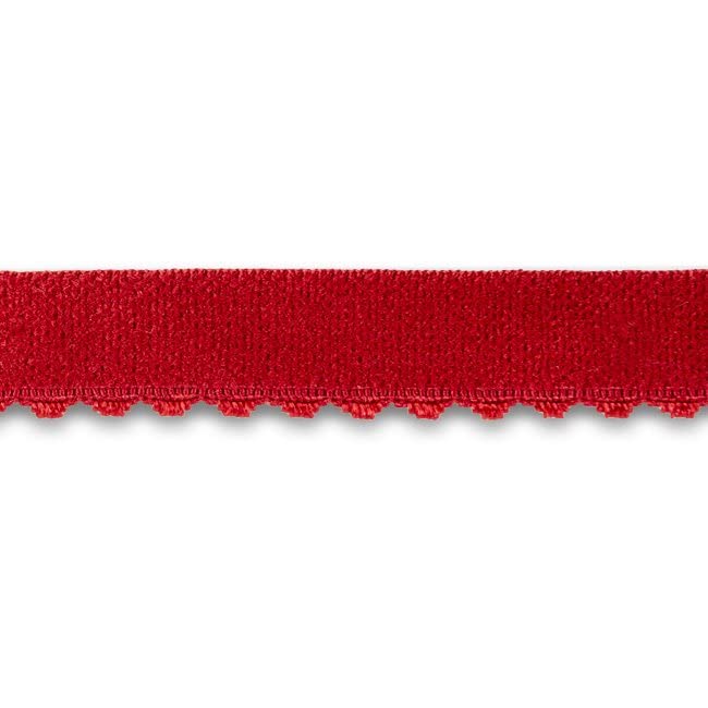Premium 1/2 Inch Red Picot Elastic Band - 10 Yards Heavy Duty Bra Elastic for Lingerie, Underwear & Sewing Projects | Durable Picot Edge Elastic for Comfortable Waistbands, Straps & Clothing Construction
