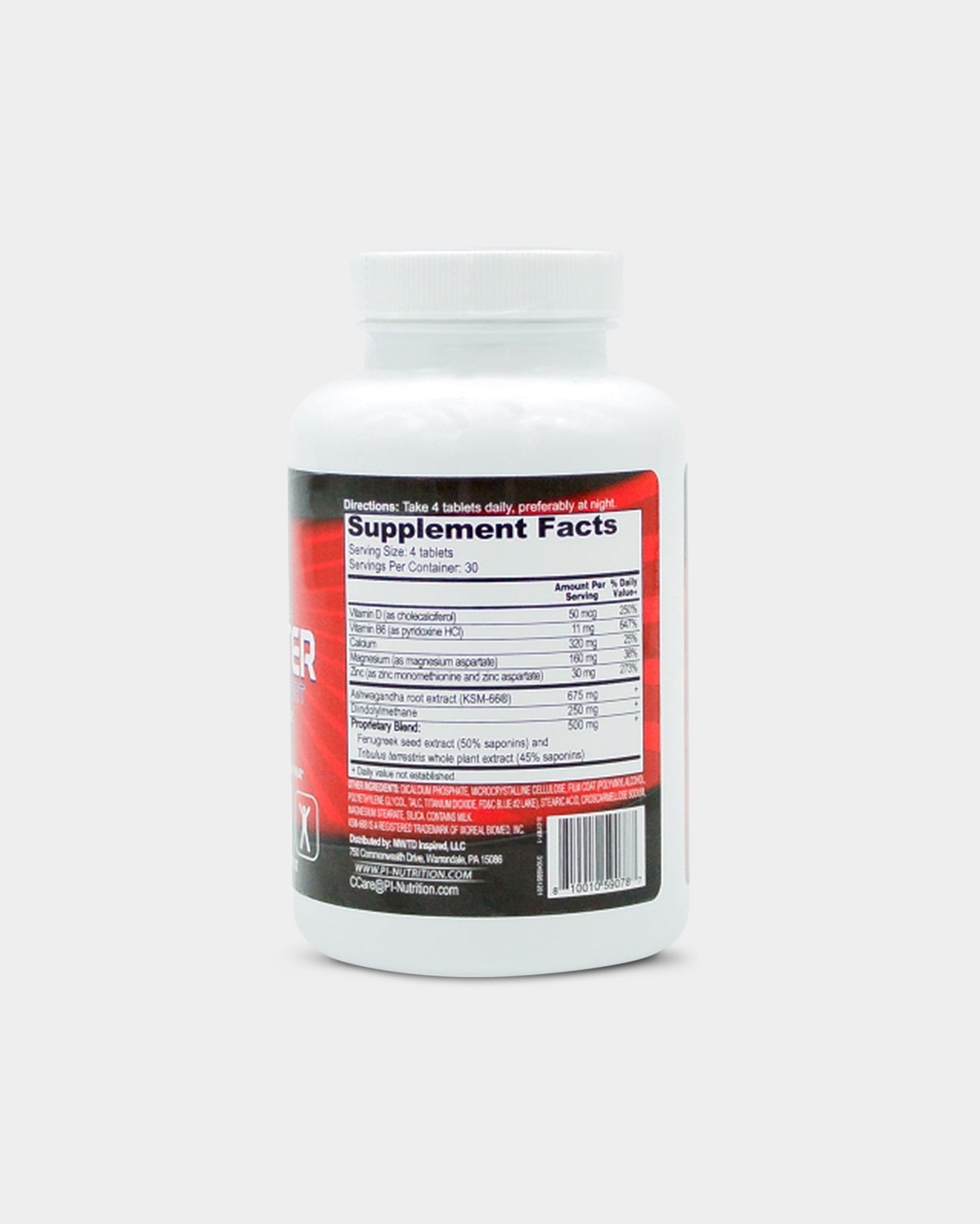 Performance Inspired Nutrition Next Level Test Booster - Natural Testosterone Support for Men | Muscle Growth, Energy & Stamina Boost | Pre-Workout & Gym Supplement