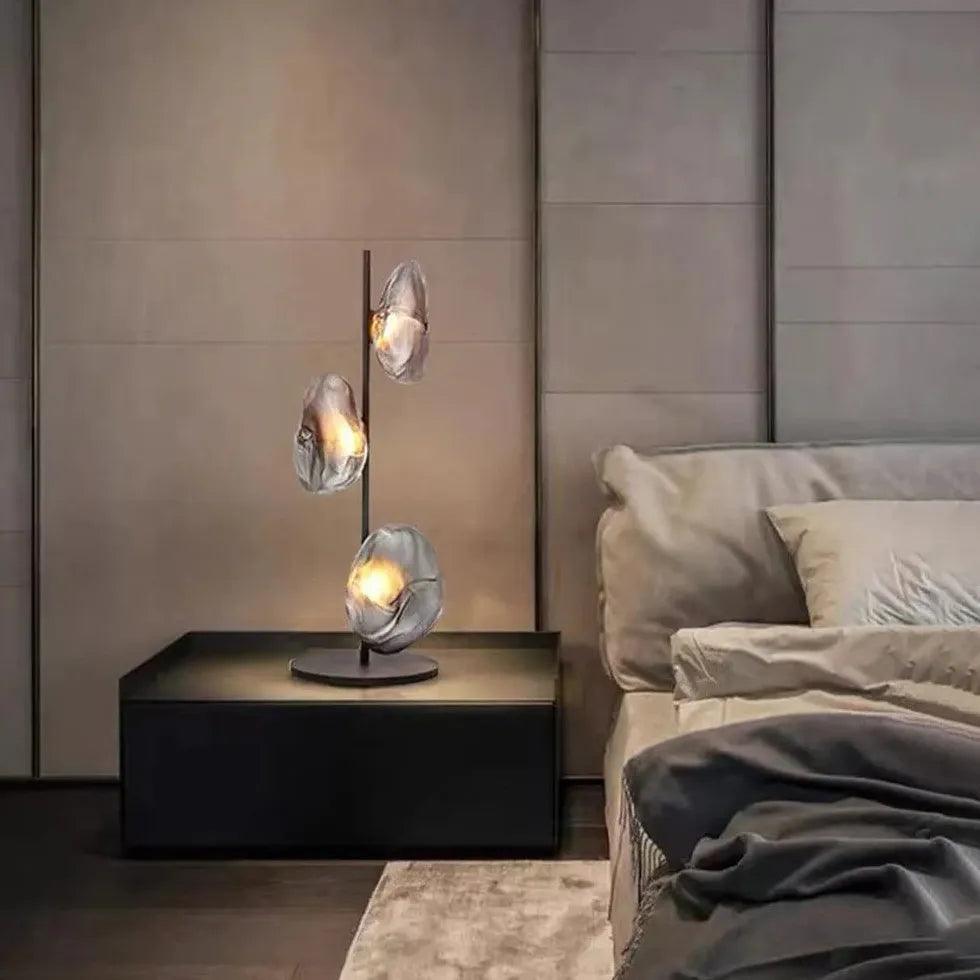Modern 3-Headed Matte Glass Table Lamp - Stylish & Minimalist Home Office Lighting for Living Room, Bedroom, or Workspace
