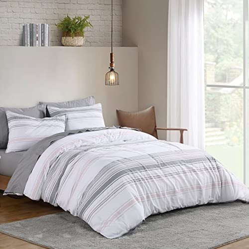Premium Horizon Stripe Comforter Set - Twin Size Bedding for Cozy Comfort | Perfect for Guest Rooms, Dorms & Modern Bedrooms