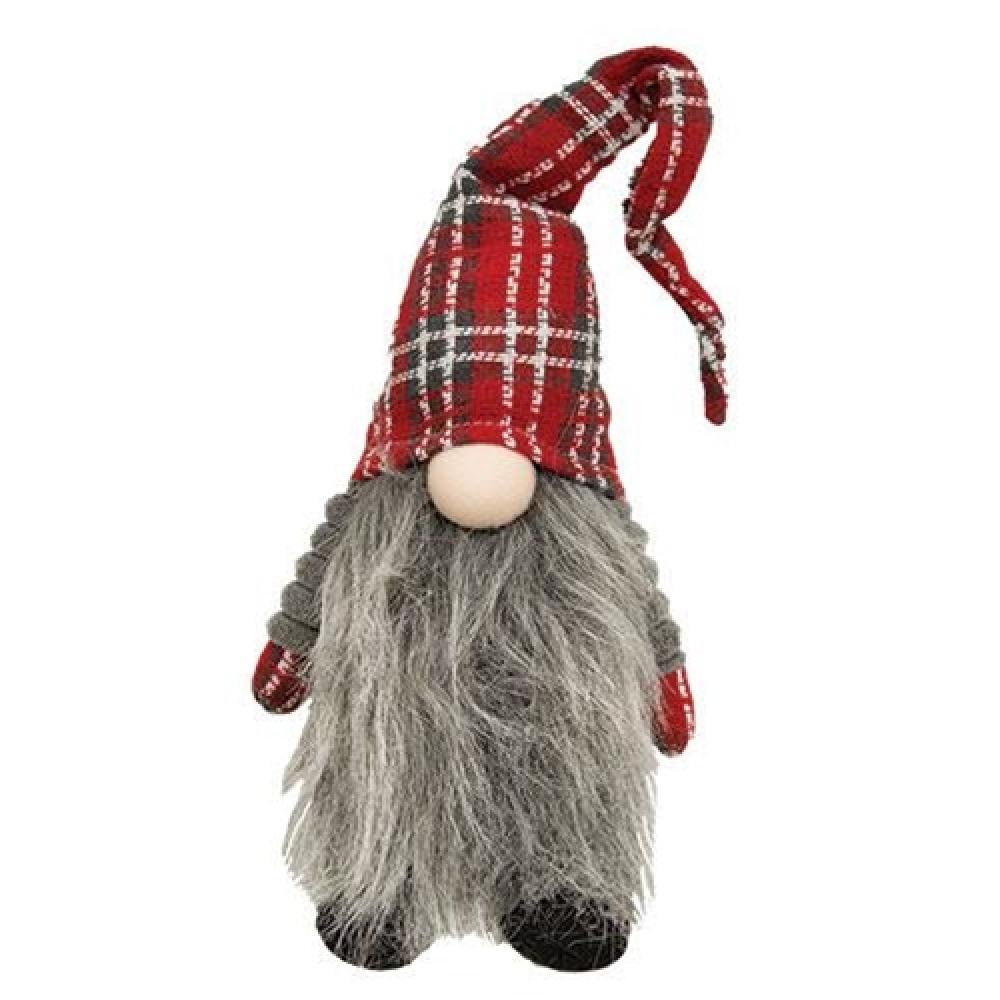 Festive Standing Plaid Santa Gnome - Christmas Decoration for Home, Office & Holiday Party Decor