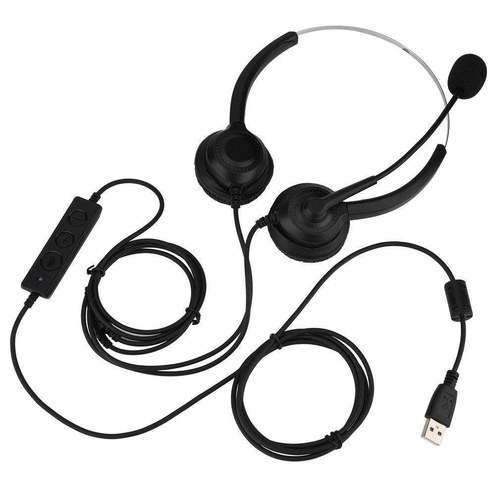 H300D-USB Noise Cancelling Call Center Headset with Mute Function & Microphone - Comfortable USB Headphones for Customer Service, Telemarketing & Remote Work