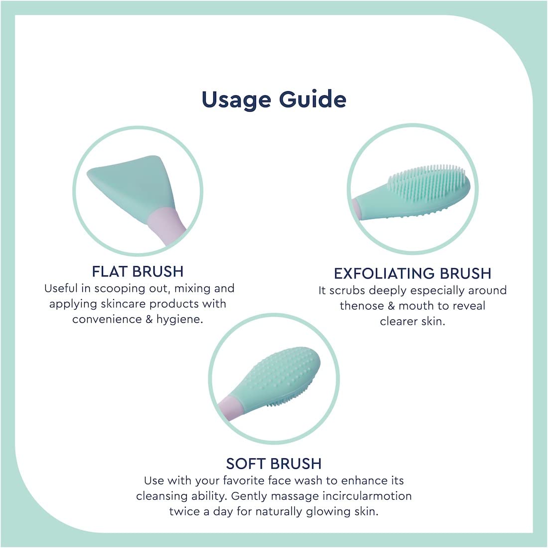 Lenon Pack Silicone Face Scrubber - 3-in-1 Facial Cleansing Brush for Pore Cleansing, Gentle Exfoliation & Blackhead Removal | Handheld Face Wash Brush (2 Pack) | Perfect for Daily Skincare Routine & Travel
