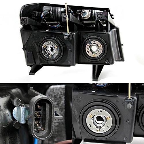 AKKON Black Headlights & Dark Red Tail Lights Replacement Set for Chevy Colorado & GMC Canyon - Complete Left & Right Pair - Upgrade Your Truck's Style & Night Visibility (Perfect for Off-Roading, Night Driving & Custom Builds)