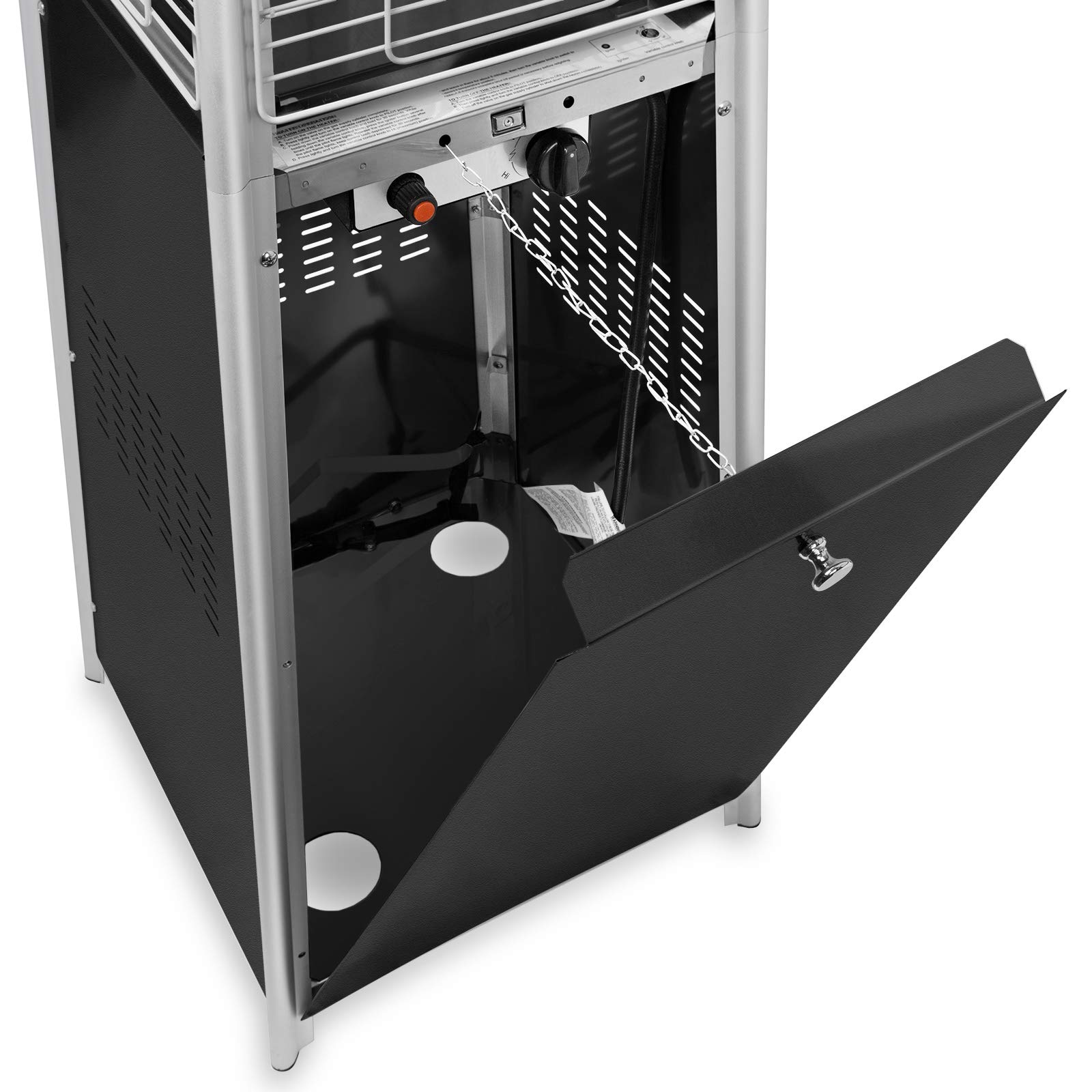 Commercial Outdoor Propane Patio Heater - Black LP Gas Deck & Porch Heater for Restaurants, Backyards & Outdoor Events