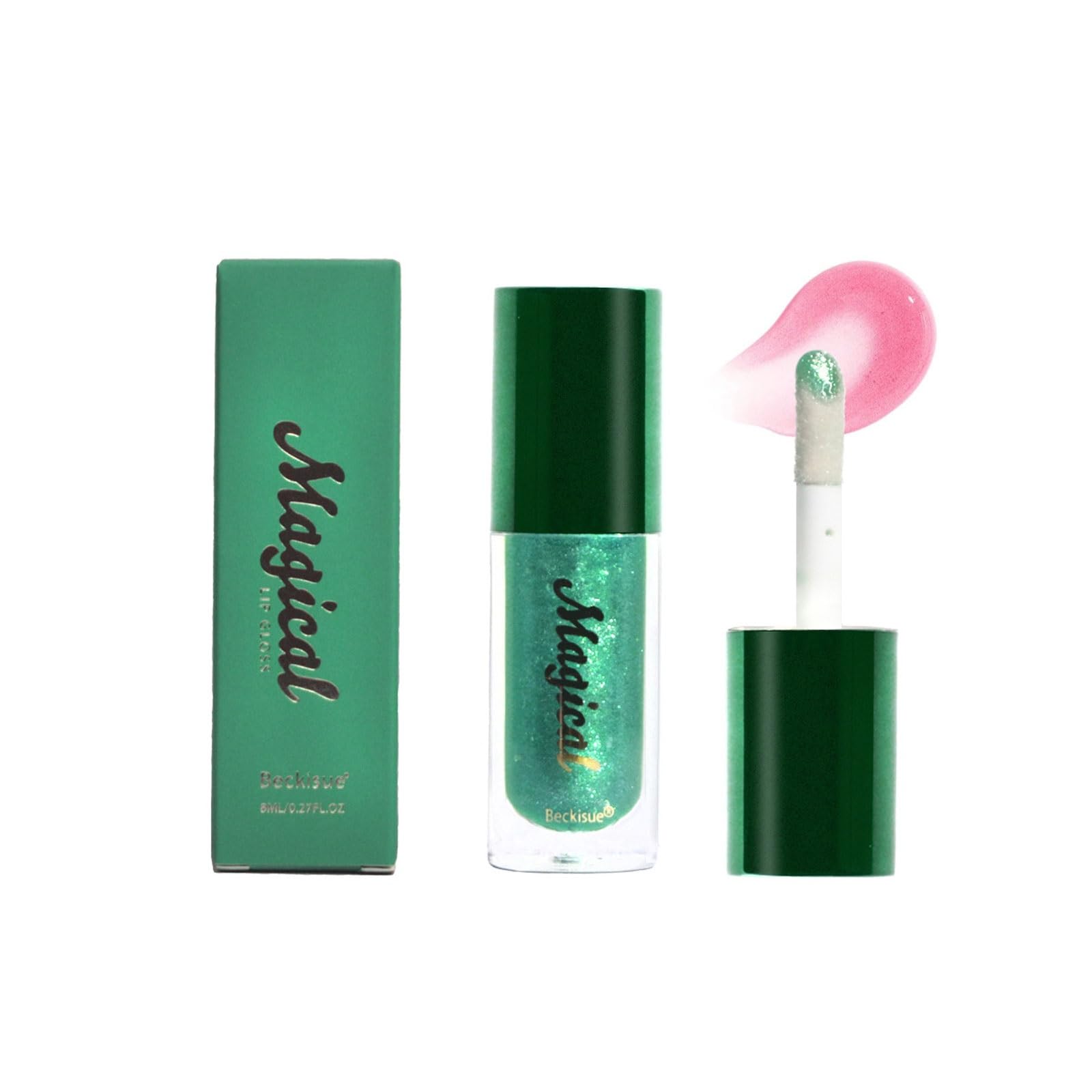 **pH Reactive Color Changing Lip Gloss - Green to Pink Tinted Lip Oil with Moisturizing Shine Finish, Long Lasting Hydrating Lip Balm for Dry Lips | Perfect for Everyday Wear, Date Night & Special Occasions**