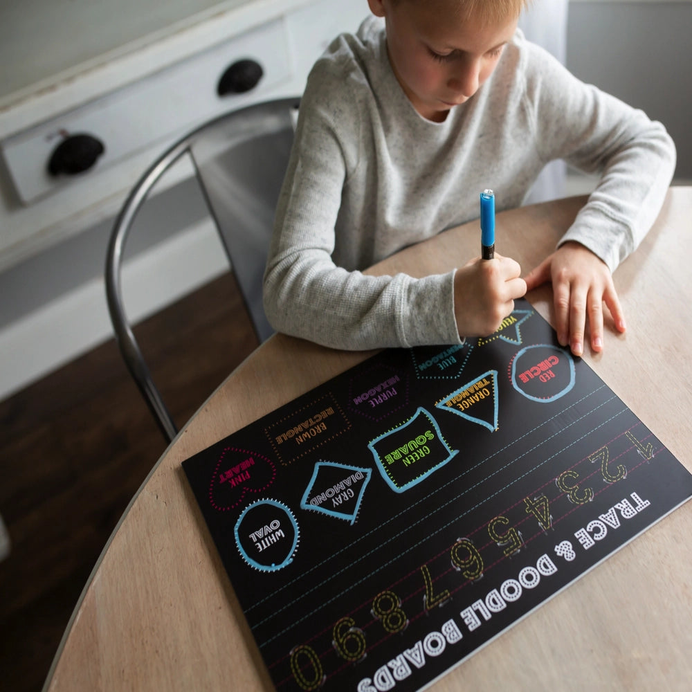 Love Designs Set of Two Trace & Doodle Boards - Reusable Drawing & Writing Practice for Kids - Perfect for Home, Classroom & Travel Activities