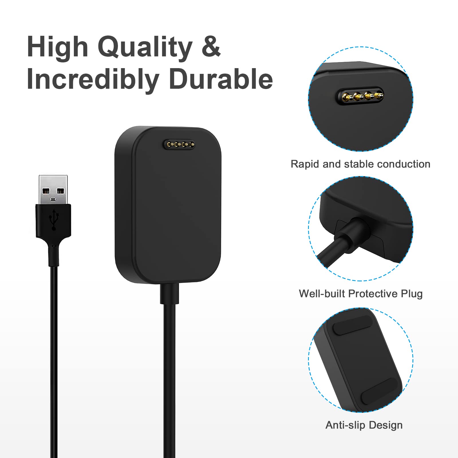 GEORDGY Magnetic Charger Dock for Verizon Gizmo Watch 2/1 - 3.3ft USB Charging Cable | Portable Charging Station Stand | Perfect for Kids' Smartwatch Night Charging & Travel Accessories