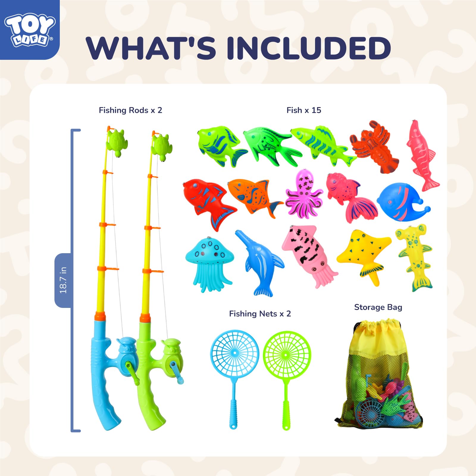 Magnetic Fishing Game Toy for Toddlers & Kids Ages 1-8 - 2 Fishing Poles Included, Fun Bath & Learning Activity for Preschoolers 3-5 Years Old - Perfect for Indoor Play, Birthday Gifts & Early Childhood Development