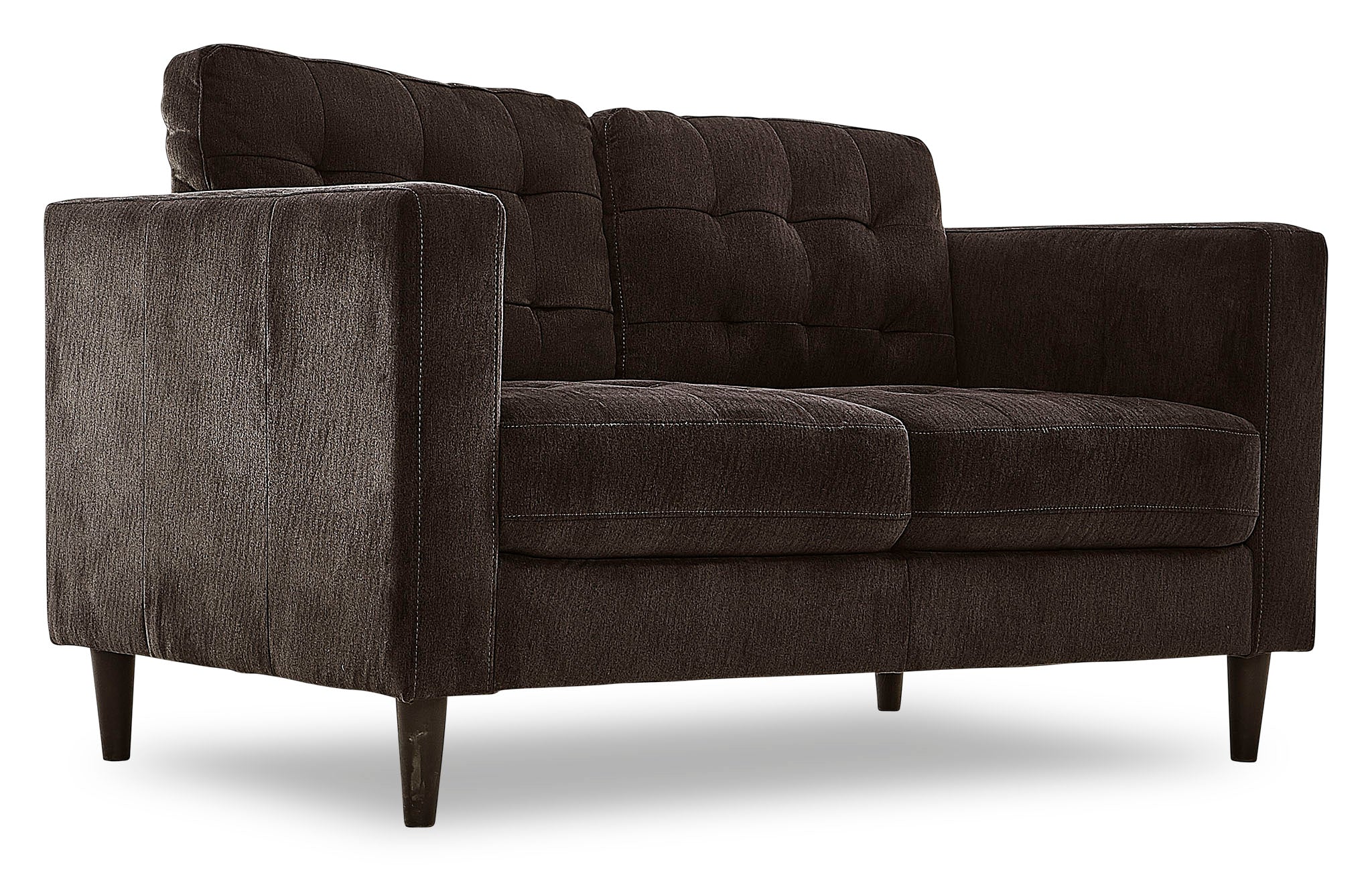 Anthena Loveseat Dark Chocolate Brown Sofa - Modern Small Couch for Living Room, Apartment, Office & Lounge
