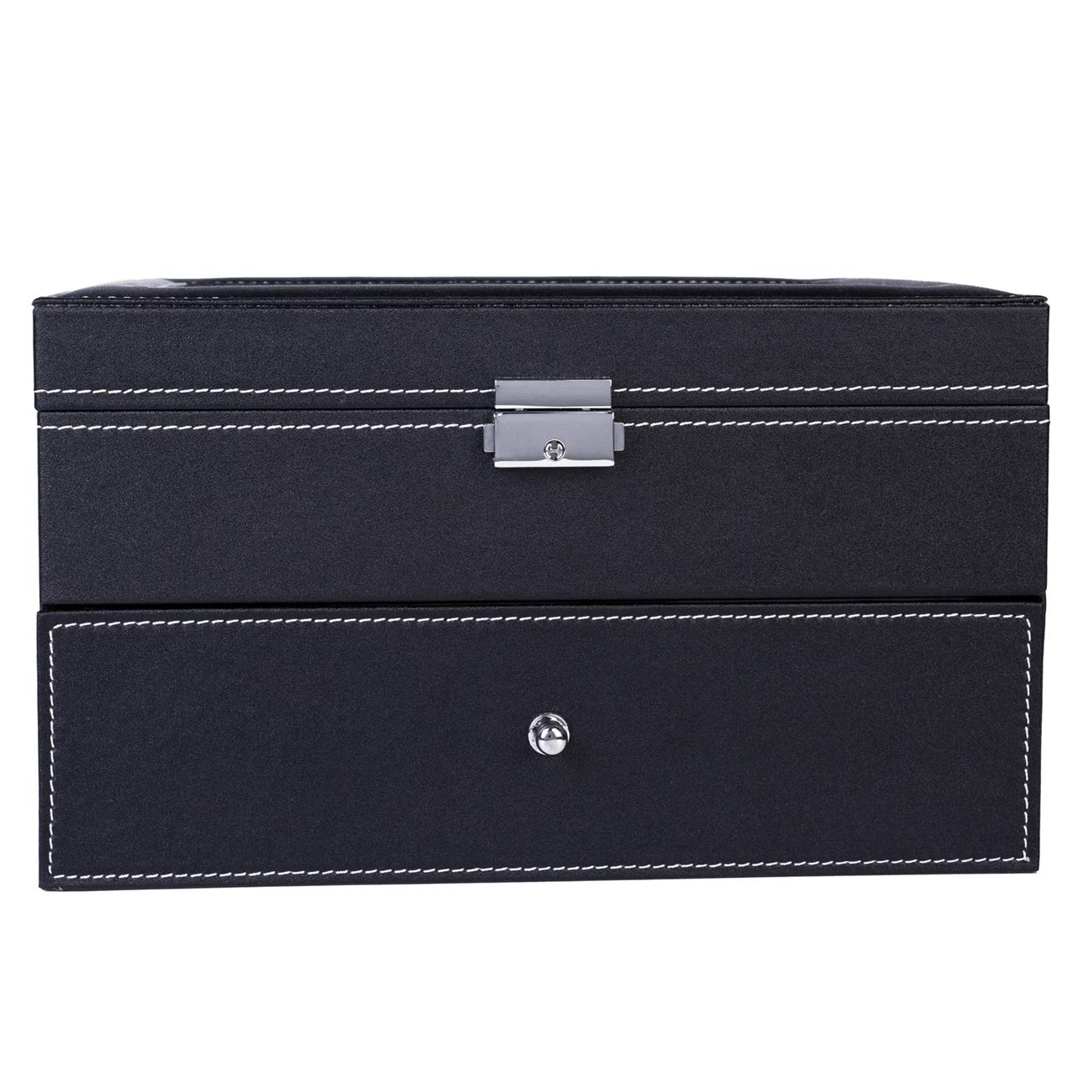 20 Compartments Dual Layer Elegant Wooden Watch Storage Box - Black Stylish Watch Organizer Case for Men & Women | Perfect Gift for Birthday, Anniversary & Special Occasions | Ideal for Watch Collectors & Jewelry Organization
