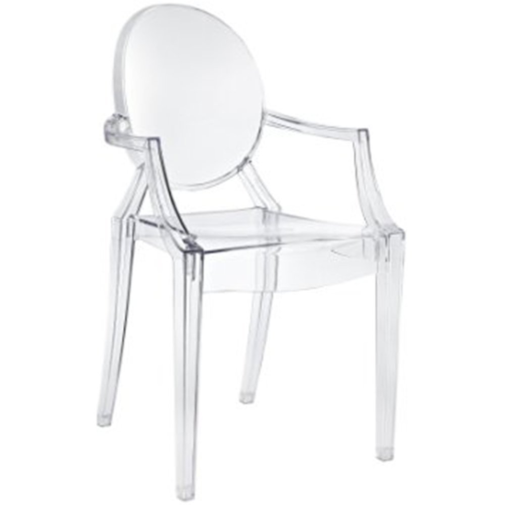 Ghost Arm Chair (4, Clear) - 现代透明幽灵椅，适合客厅、餐厅、办公室等简约风格空间