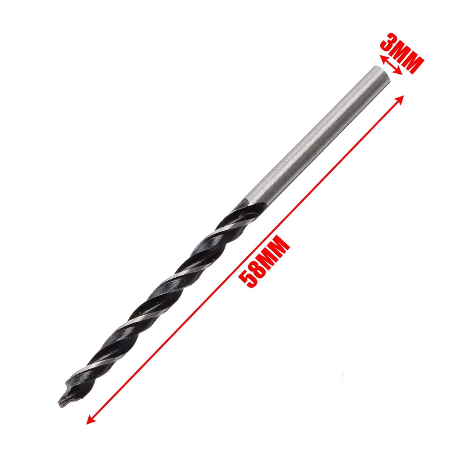10Pcs 3mm Diameter High-Speed Steel Twist Drill Bits with Center Point - Premium Woodworking Drill Bits for Hand Drilling, DIY Projects & Furniture Making | Perfect for Softwood, Plywood & MDF