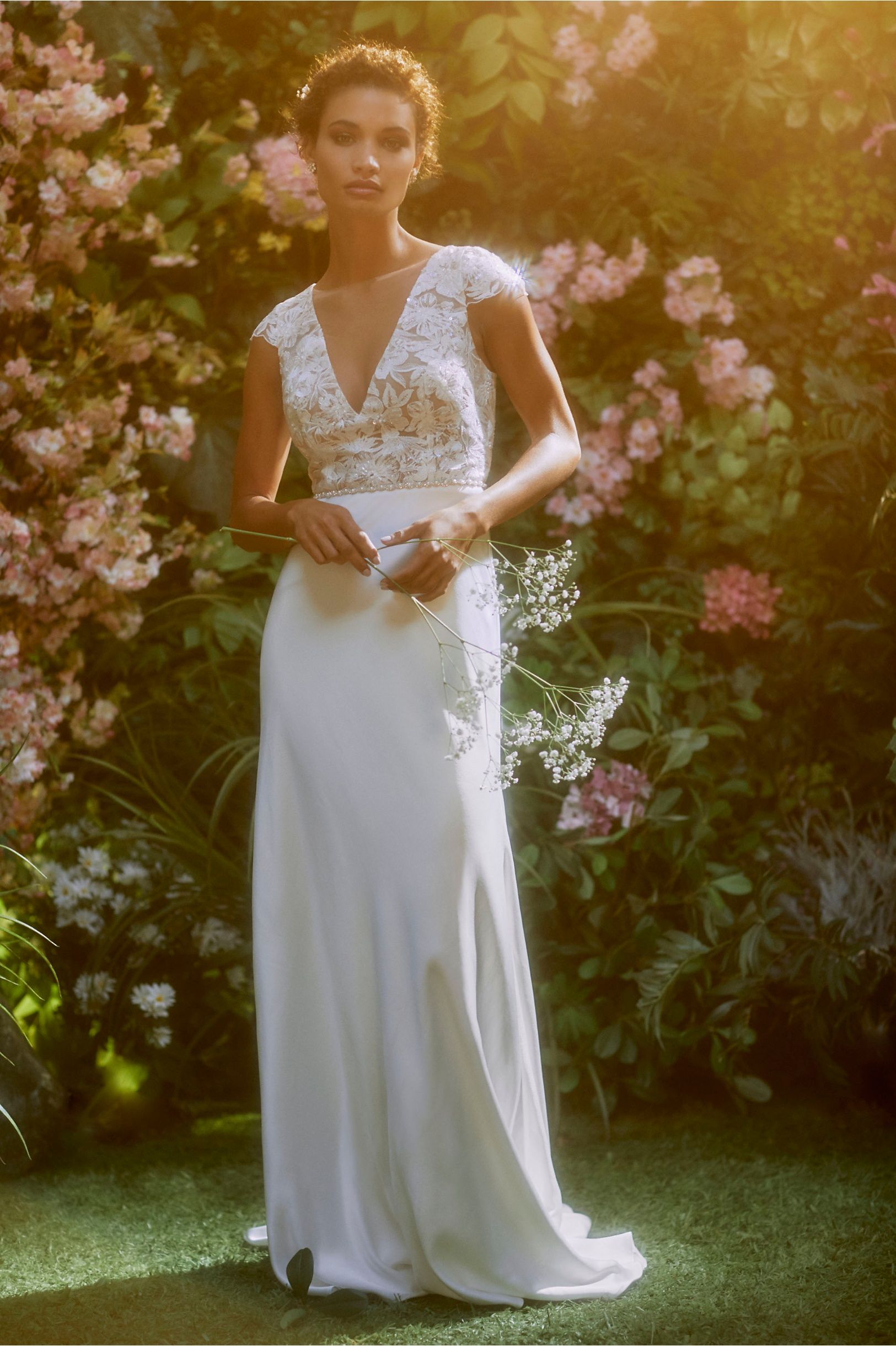 BHLDN Jenny Yoo Ambrose Wedding Gown - Elegant Lace Bridal Dress for Church Ceremonies & Beach Weddings