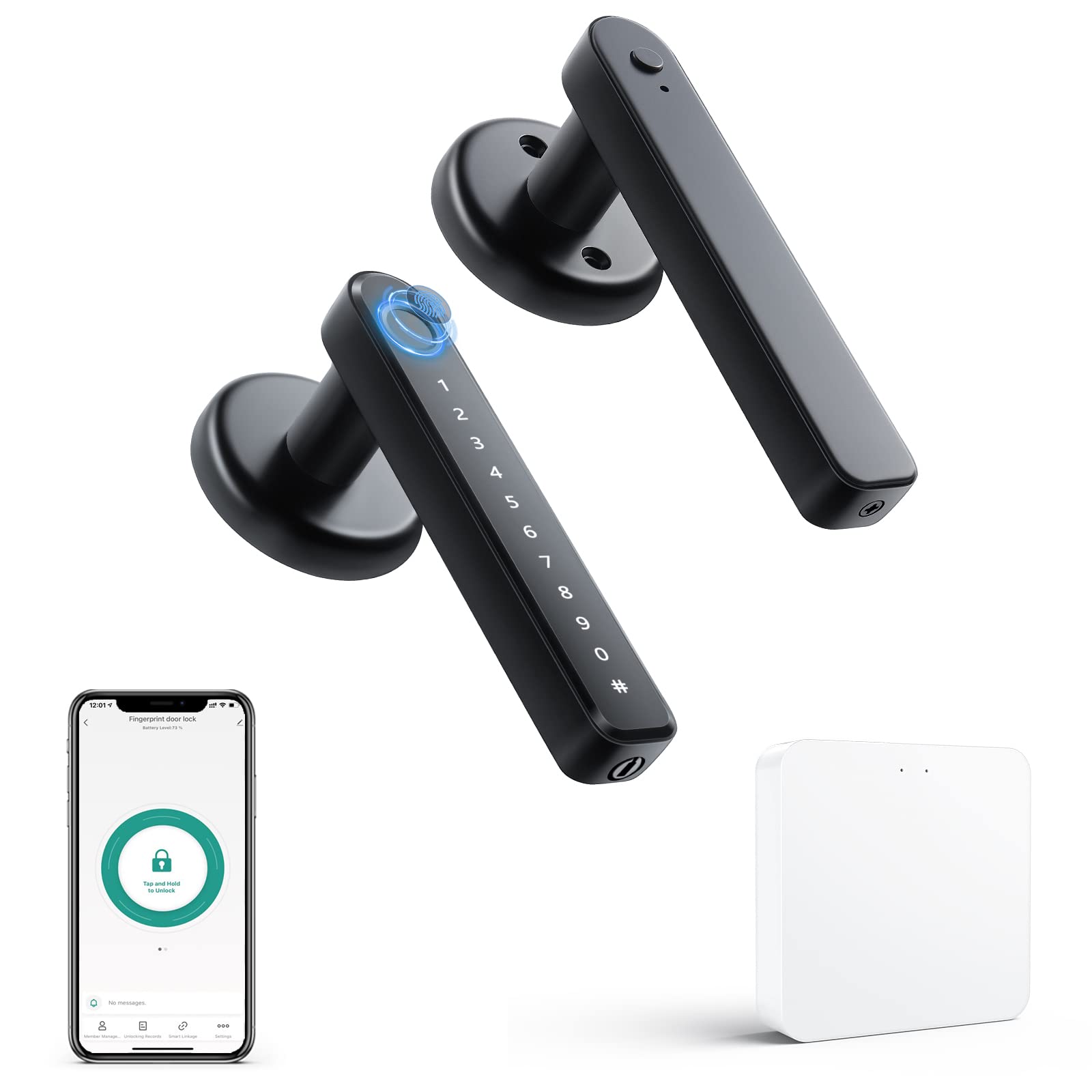 Smart Door Lock with Bluetooth & Fingerprint - Keyless Entry for Home & Office