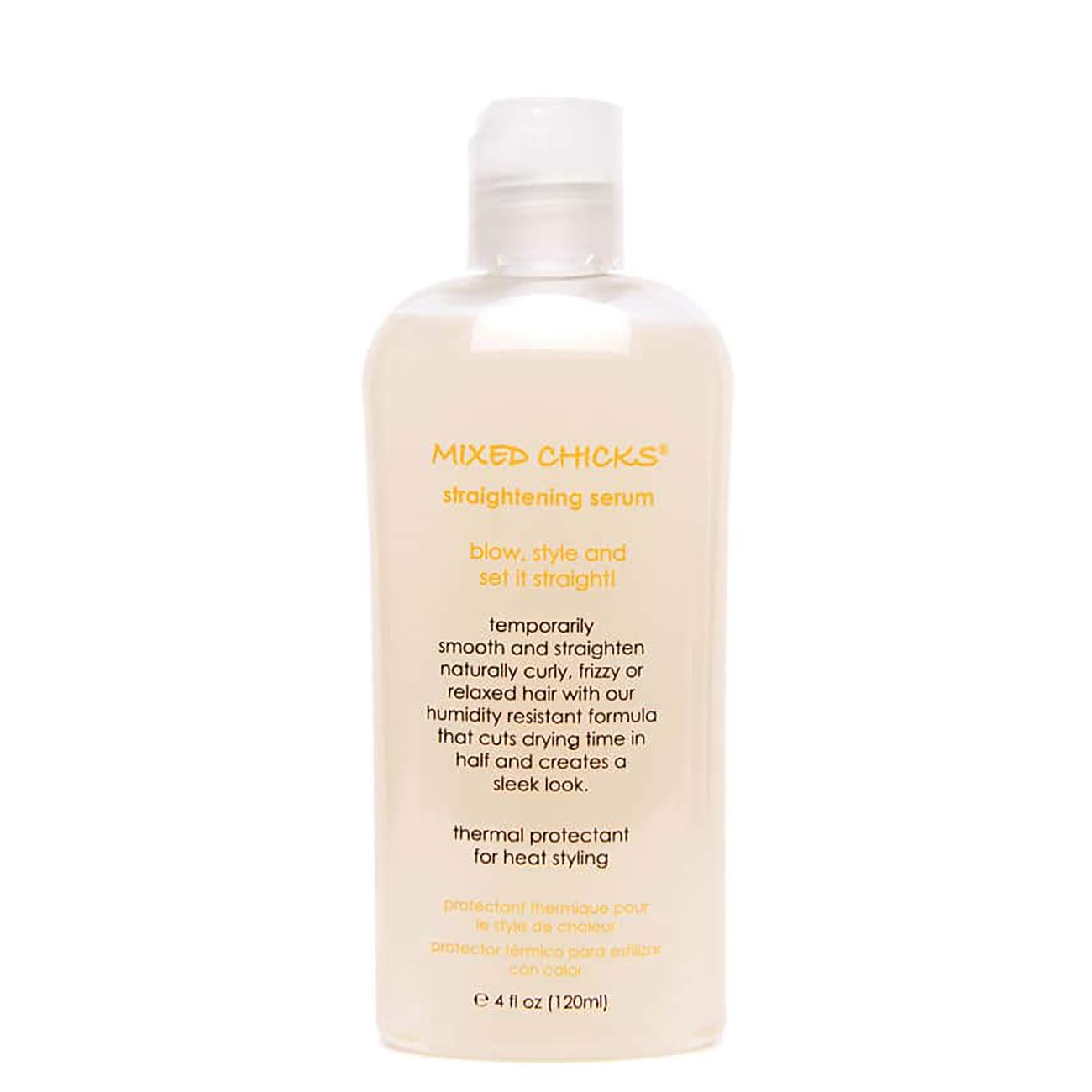 Mixed Chicks Straightening Serum for Natural Hair - 4oz Bottle | Frizz Control & Heat Protection | Perfect for Daily Styling & Salon Use