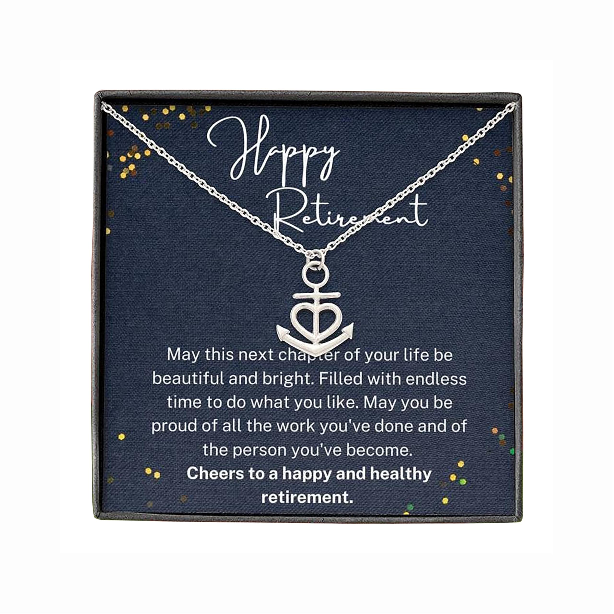 Personalized Heart Anchor Necklace - Handmade Retirement Gift for Women & Navy Colleagues - Perfect for Farewell Parties & Job Transitions