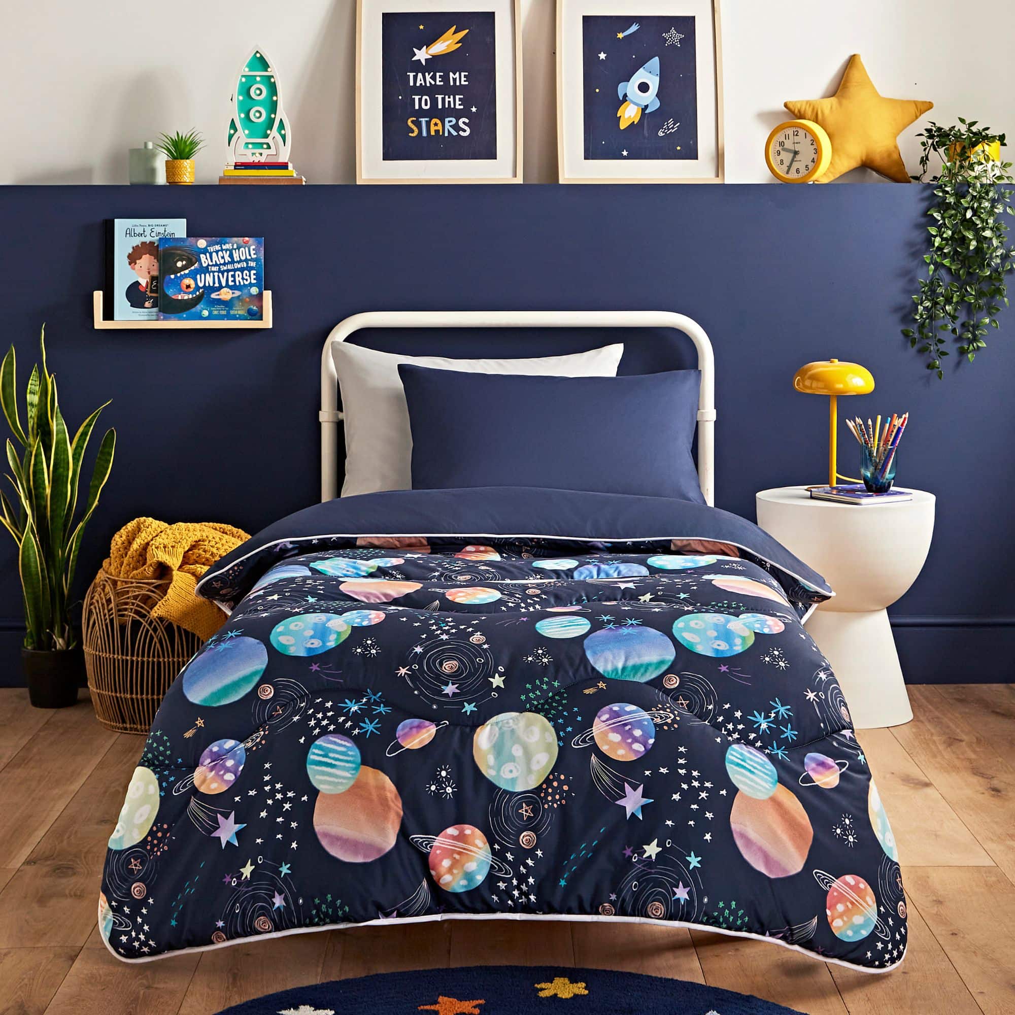 Night Lark Kids Coverless Duvet Set - Space Adventure Galaxy Theme Twin/Full Size Soft Hypoallergenic Bedding for Boys & Girls - Perfect for Kids' Bedrooms, Sleepovers & Space-Themed Decor