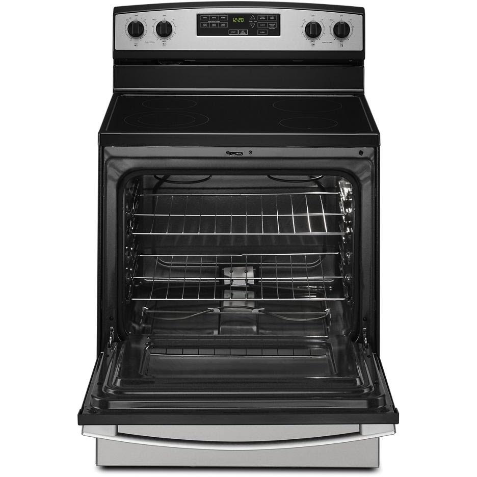 Amana 30 Inch Freestanding Electric Range YAER6603SMS - Stainless Steel Oven with 5 Burners, Convection Bake & Self-Cleaning - Perfect for Home Kitchen, Baking & Family Cooking