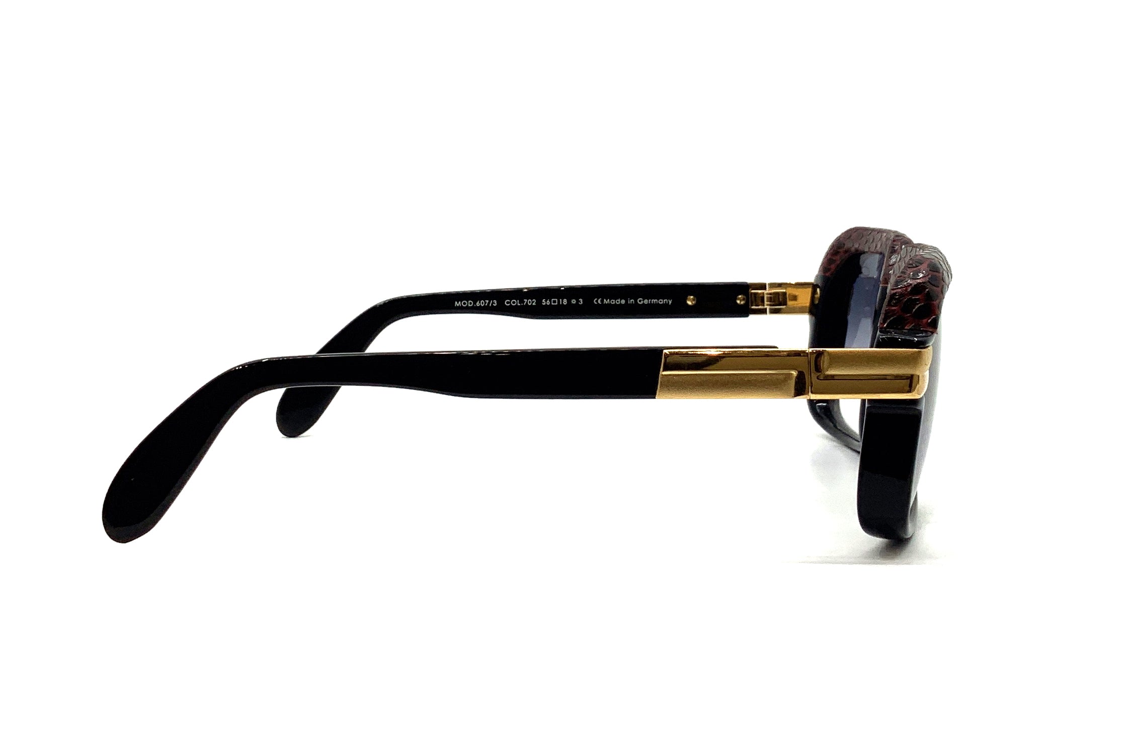 Cazal 607/3 Sunglasses - Classic Black & Red Frame for Men & Women | Retro Aviator Style, UV Protection | Perfect for Outdoor Activities, Driving, and Fashion Statements