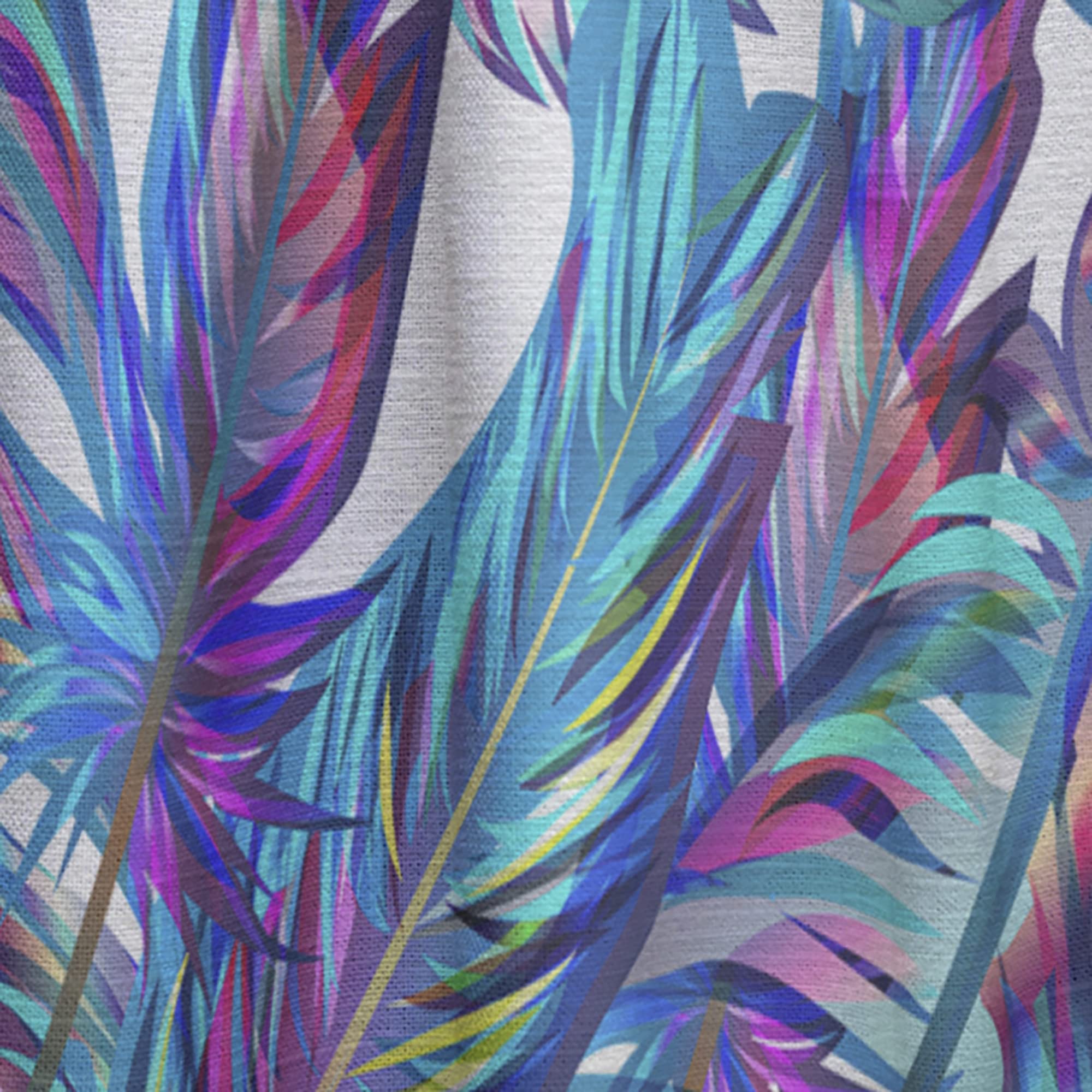 DesignQ Blue Tropical Leaves Thermal Insulated Curtains - Single Panel 52x90 Inches - Bedroom & Living Room Window Drapes for Home Decor & Temperature Control