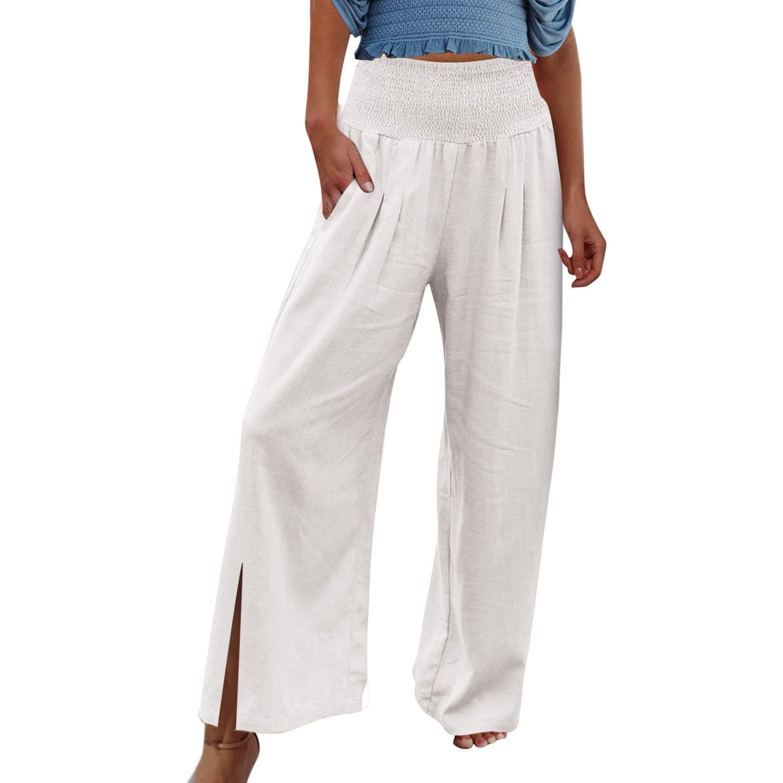 ZYNIC Women's Plus Size Flowy Wide Leg Pants - Lightweight Loose Fit Harem Pants for Travel, Yoga & Casual Wear - 2022 Fashion Trendy Comfortable Pants