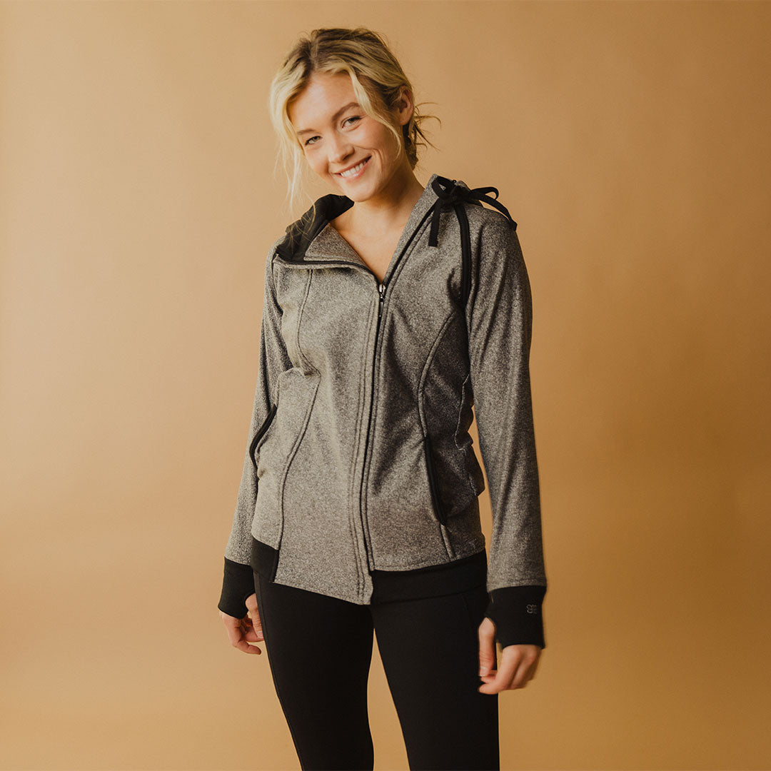 Cascade Jacket for Men & Women - Lightweight Waterproof Windbreaker with Hood - Heather Grey Outdoor Hiking & Travel Jacket