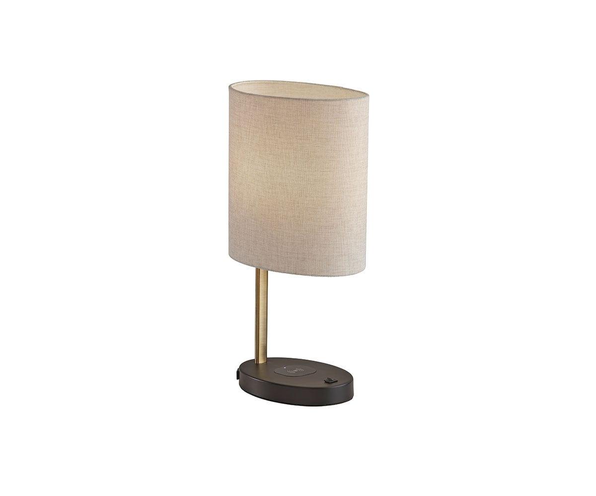 Marta Table Lamp with USB Charger - Modern Bedside Nightstand Lamp for Bedroom, Living Room, and Office - 3-Level Dimmable LED Light with Wireless Charging Station