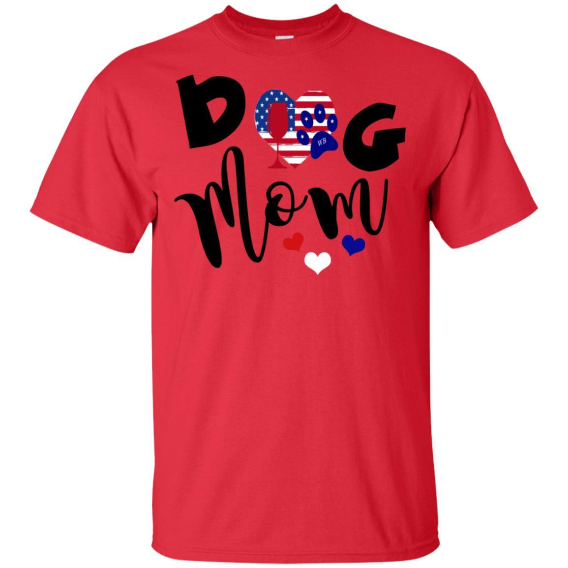 American Dog Mom Ultra Soft Cotton T-Shirt | WineyBitches.Co | Perfect for Pet Lovers, Dog Walks & Casual Outfits