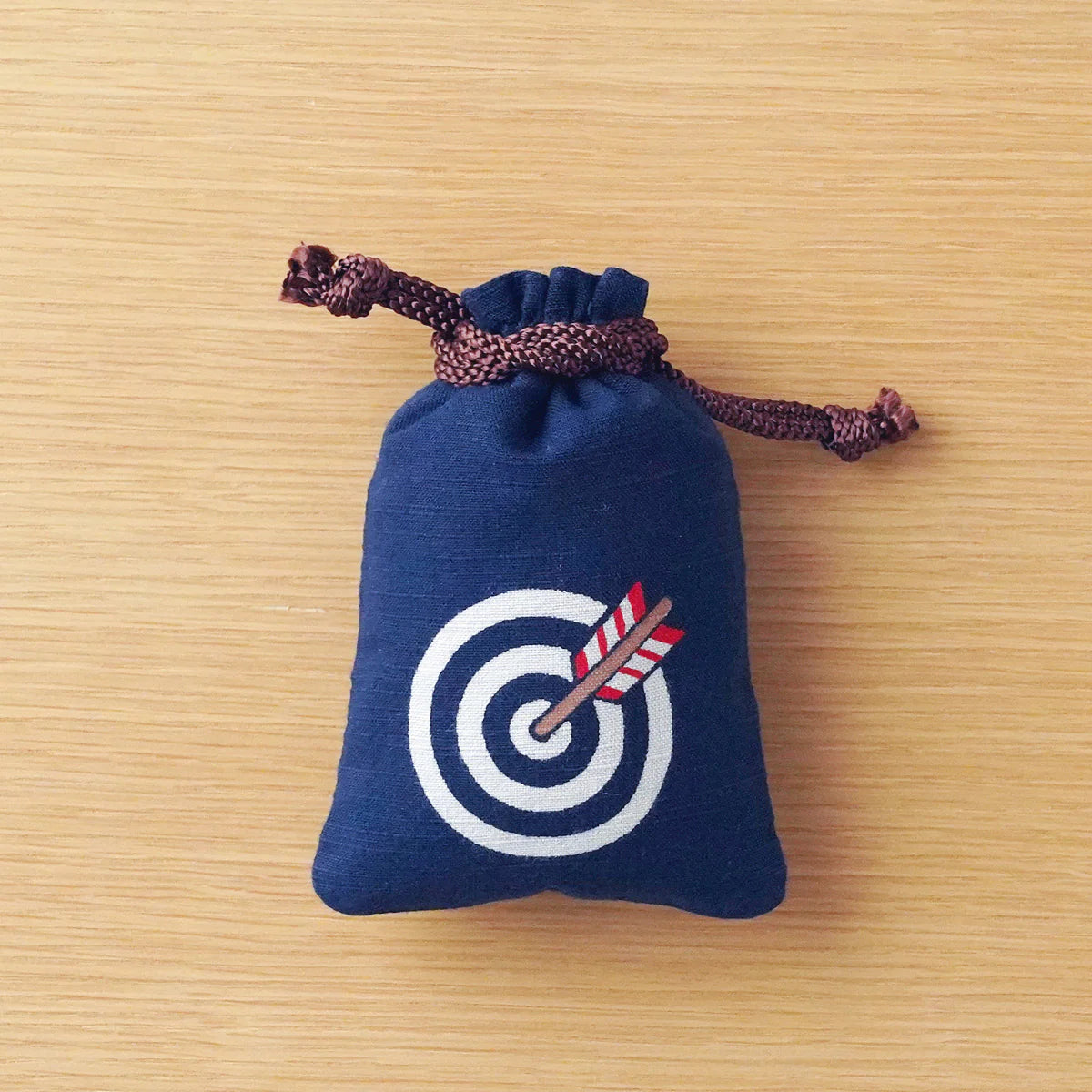Katazome Small Talisman Bag - Japanese Traditional Arrow Target Drawstring Pouch | Handmade Craft Bag for Good Luck Charms, Jewelry & Travel Essentials