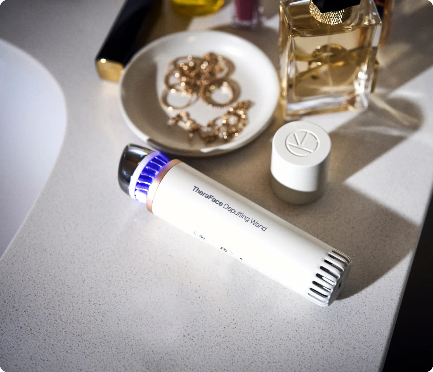 TheraFace Depuffing Wand for Face - Cooling Massage Tool for Puffy Eyes & Dark Circles - Reduce Swelling & Refresh Skin - Perfect for Morning Routine & Post-Workout Recovery